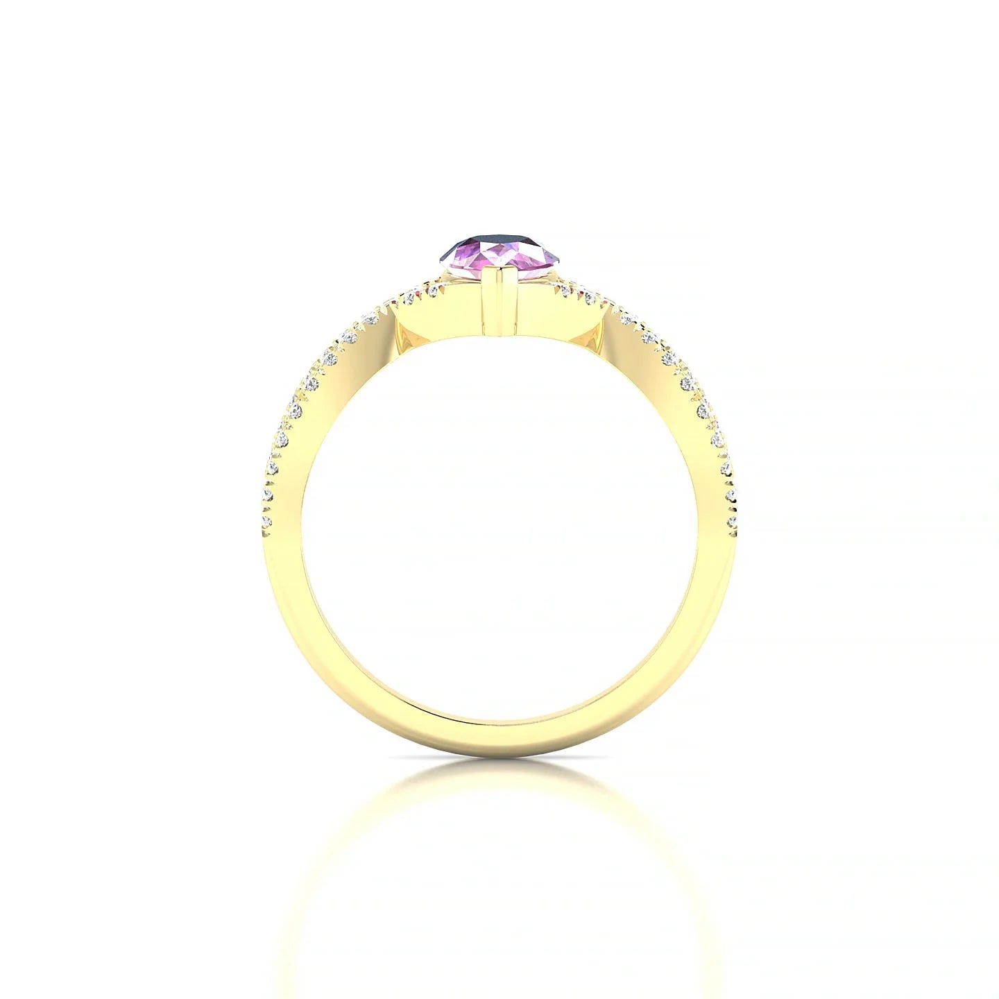 Haze | 18k Yellow Gold 7 x 5 mm Pear Pink Sapphire Ring