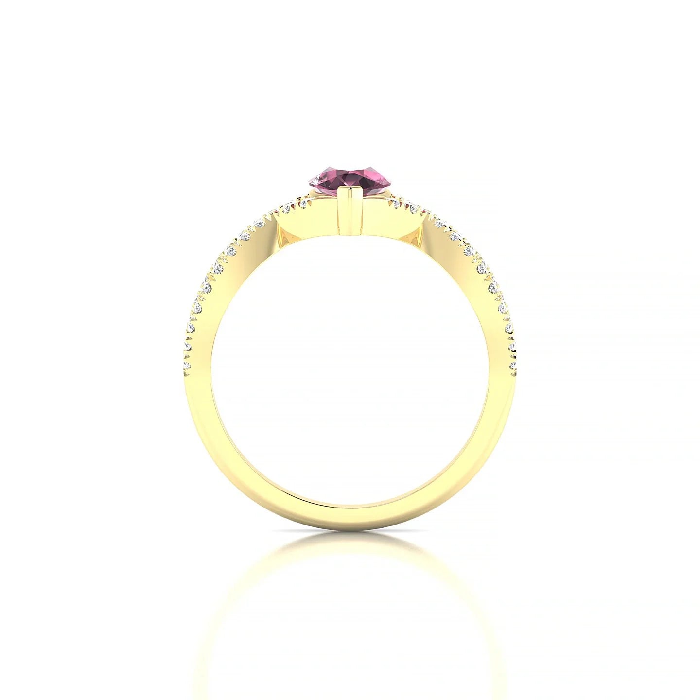 Haze | 18k Yellow Gold 7 x 5 mm Pear Rhodolite Ring