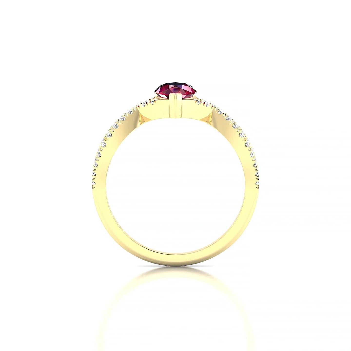 Haze | 18k Yellow Gold 7 x 5 mm Pear Ruby Ring