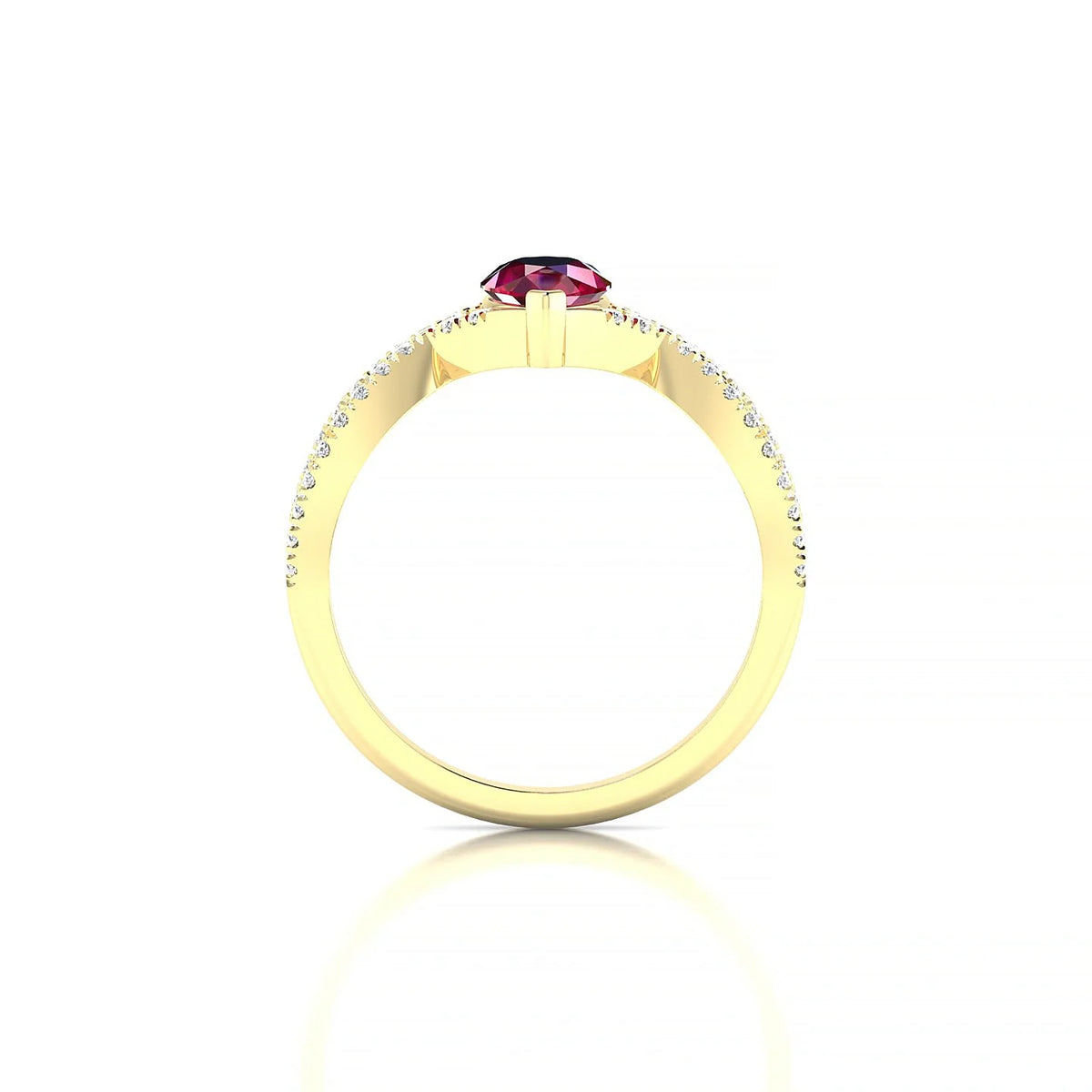 Haze | 18k Yellow Gold 7 x 5 mm Pear Ruby Ring