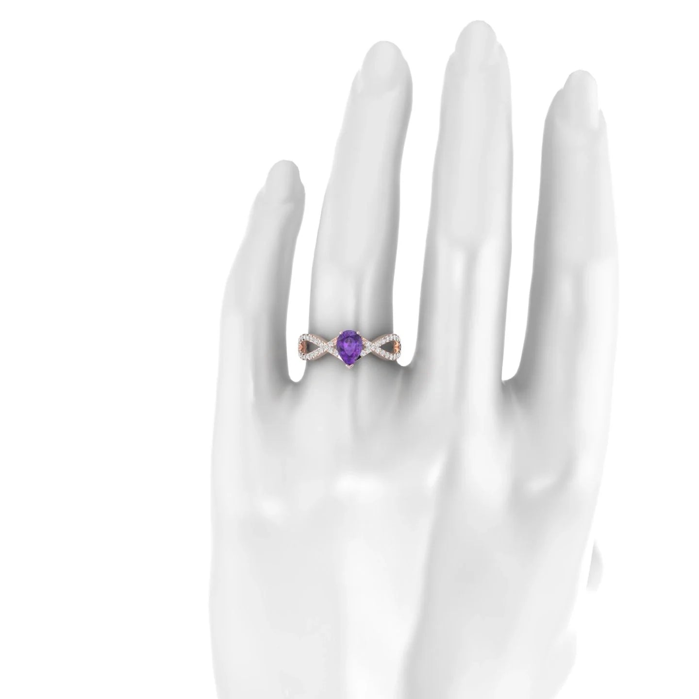 Haze | 18k Rose Gold 7 x 5 mm Pear Amethyst Ring