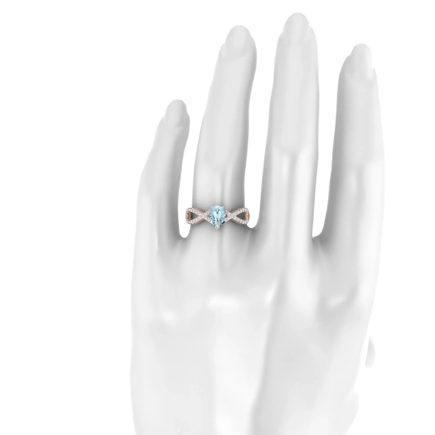 Haze | 18k Rose Gold 7 x 5 mm Pear Aquamarine Ring