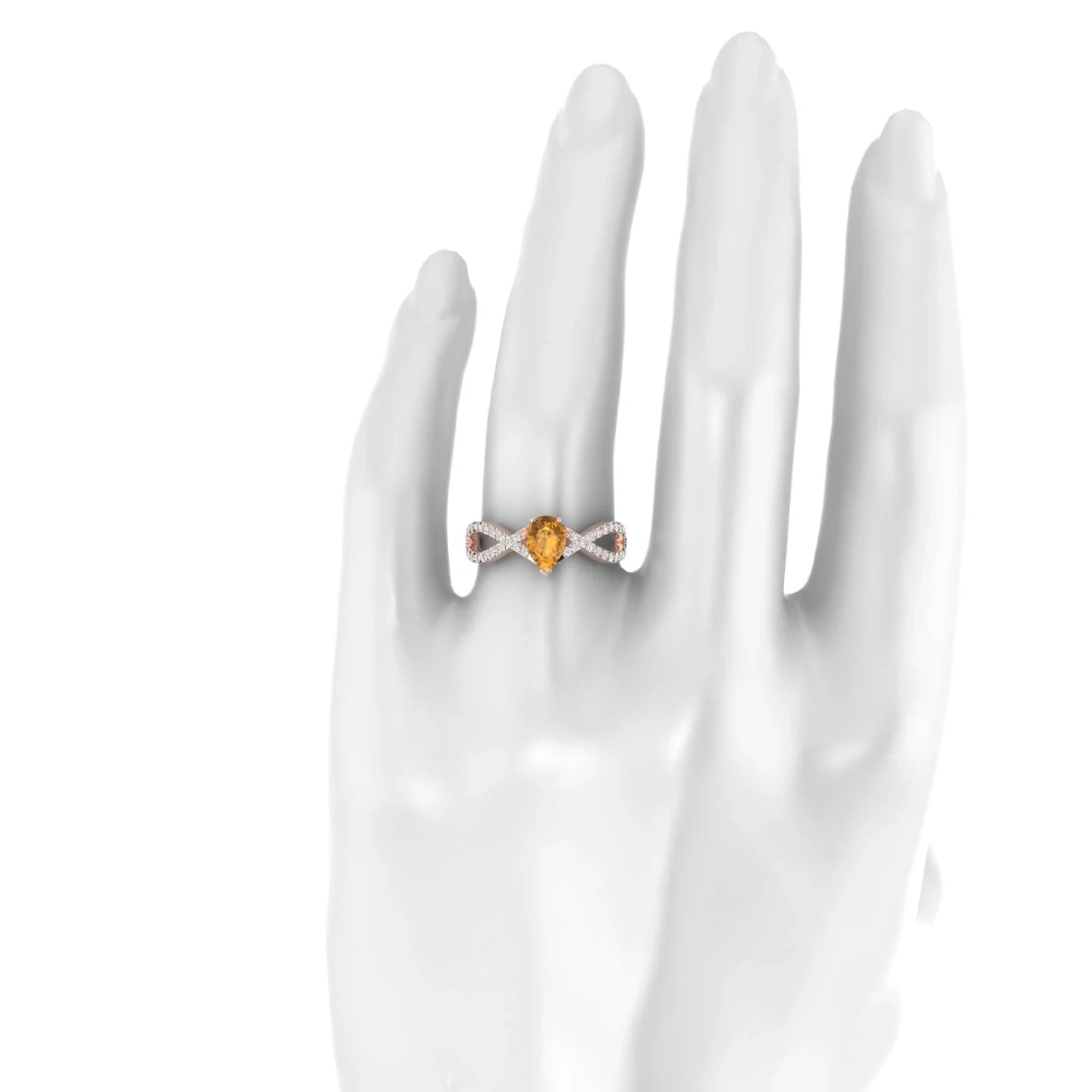 Haze | 18k Rose Gold 7 x 5 mm Pear Citrine Ring