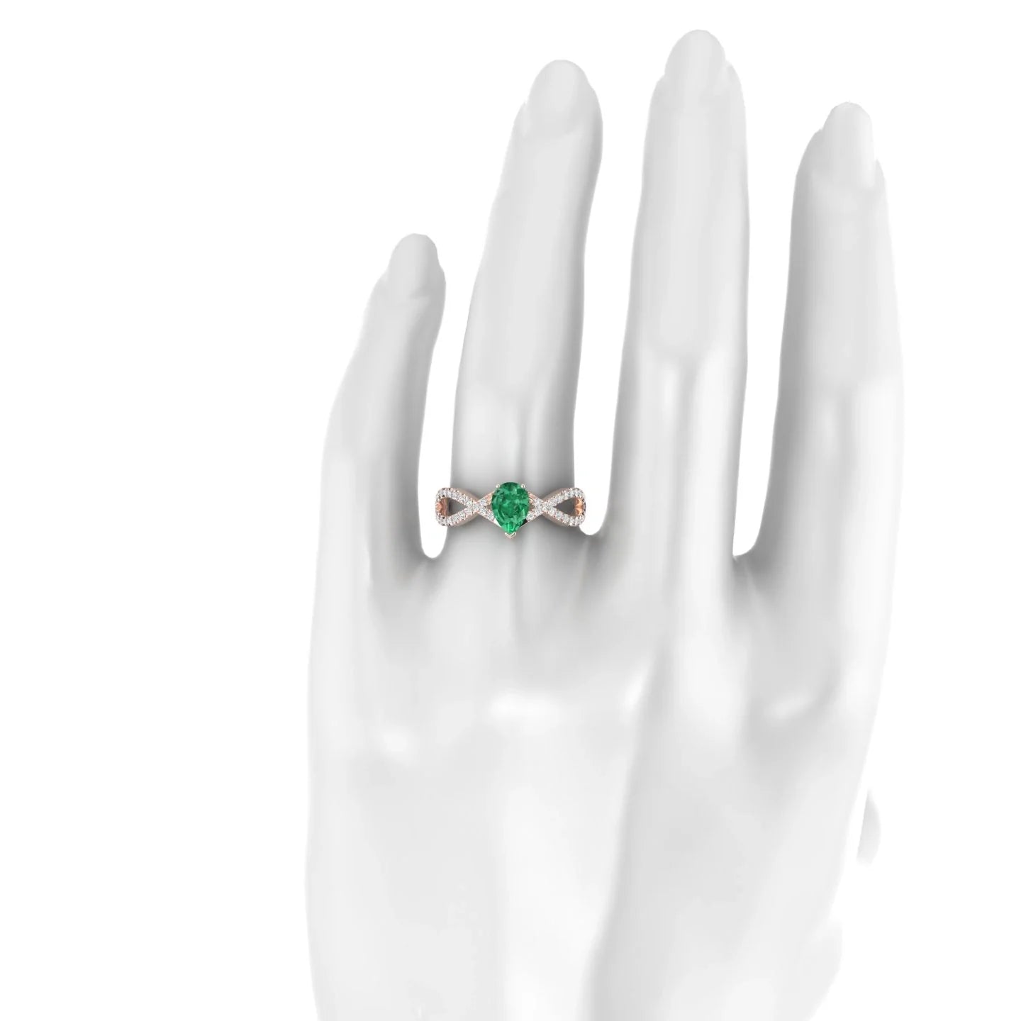 Haze | 18k Rose Gold 7 x 5 mm Pear Emerald Ring