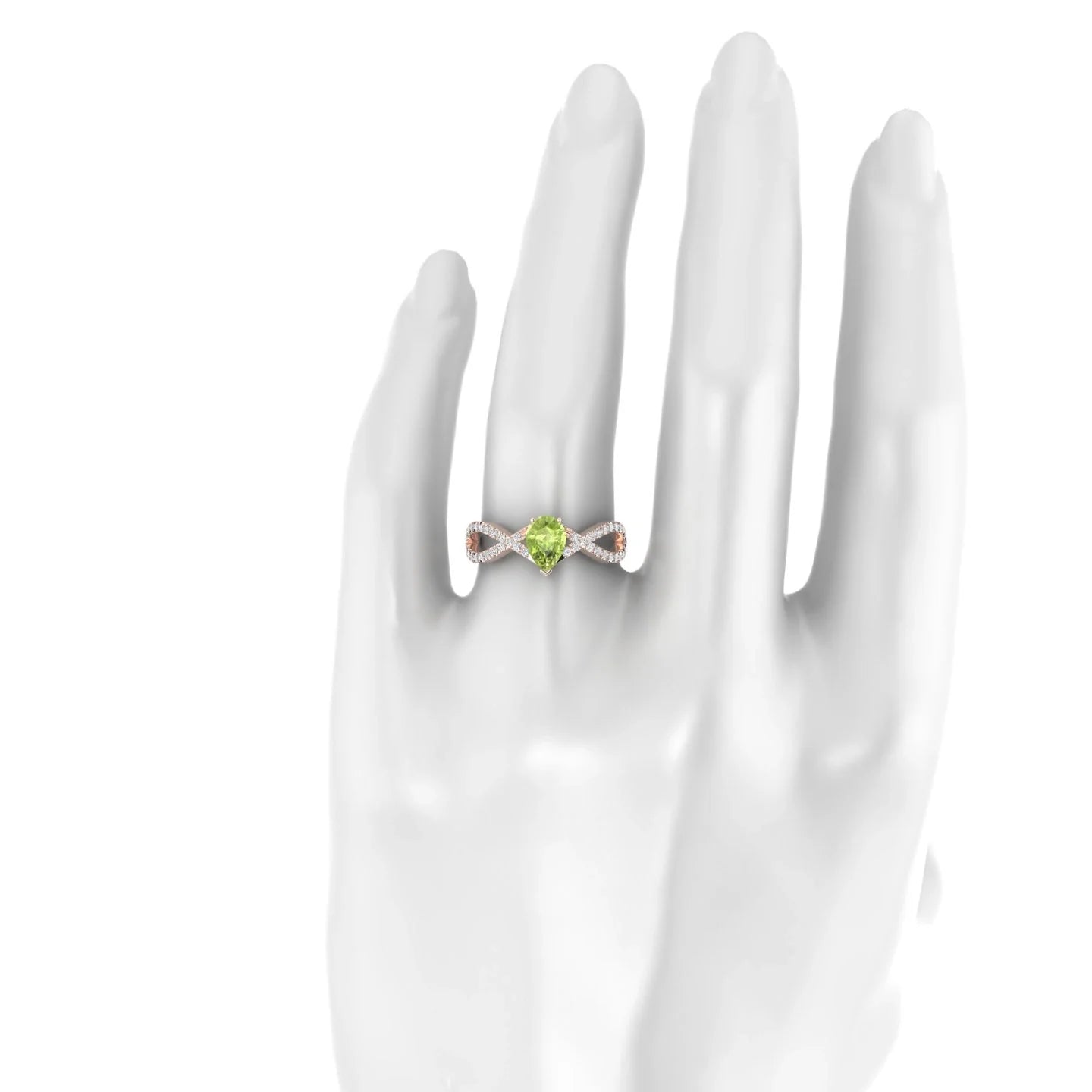 Haze | 18k Rose Gold 7 x 5 mm Pear Peridot Ring