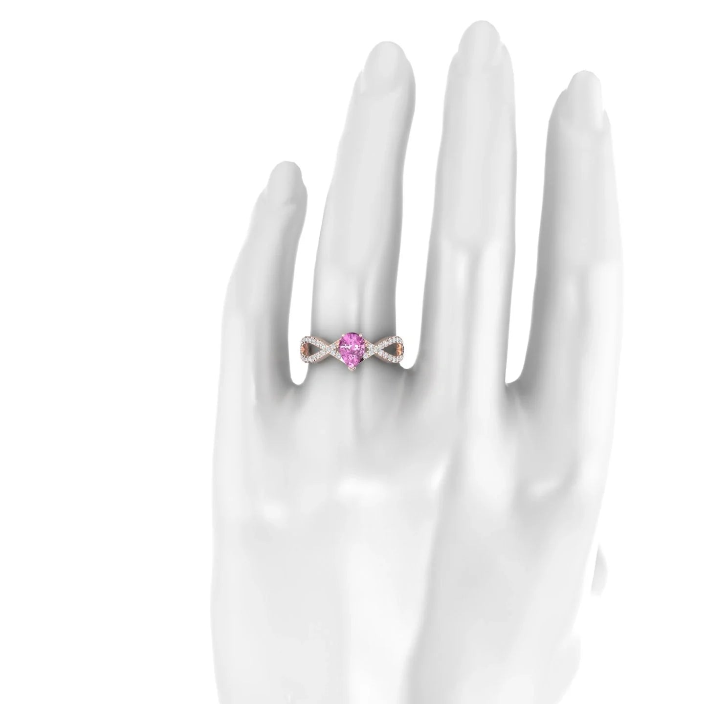 Haze | 18k Rose Gold 7 x 5 mm Pear Pink Sapphire Ring