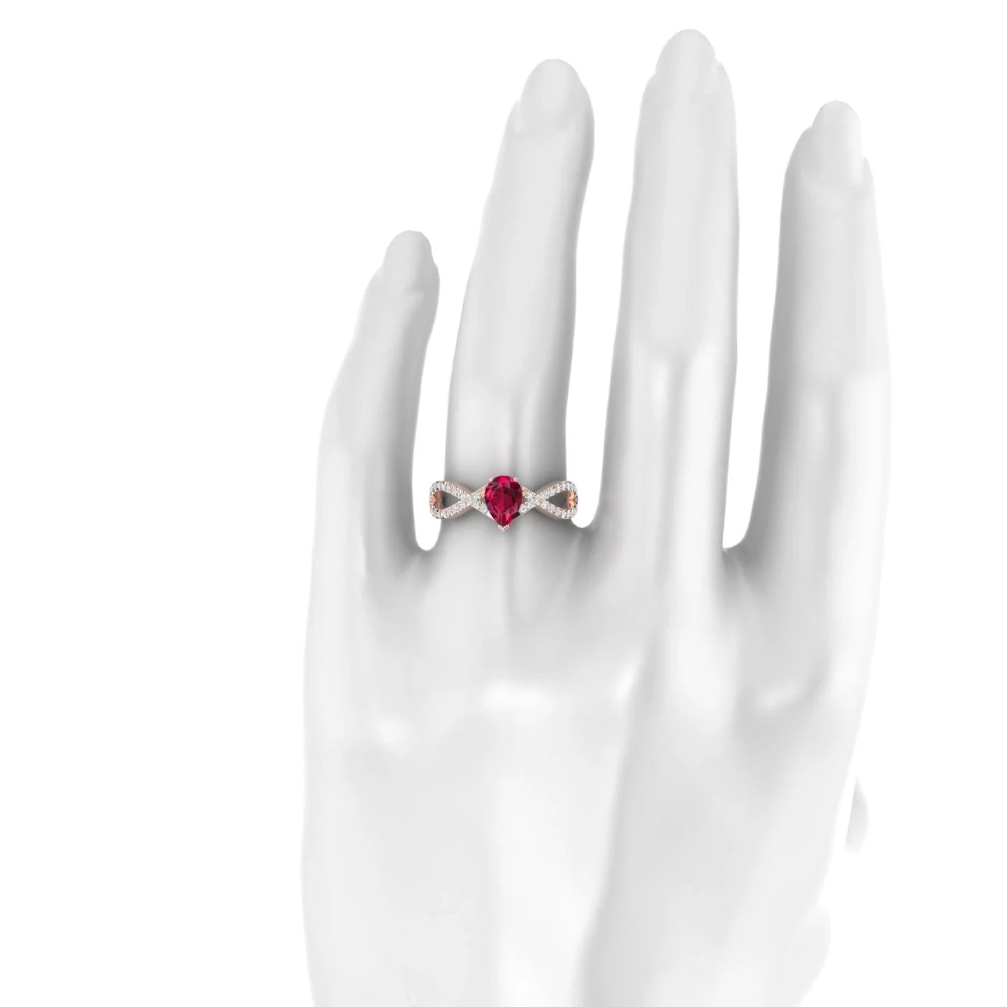 Haze | 18k Rose Gold 7 x 5 mm Pear Ruby Ring