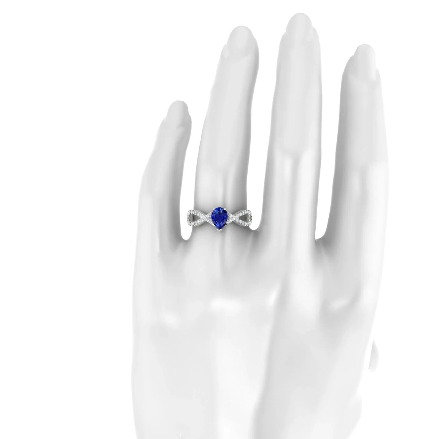 Haze | 18k White Gold 7 x 5 mm Pear Sapphire Ring