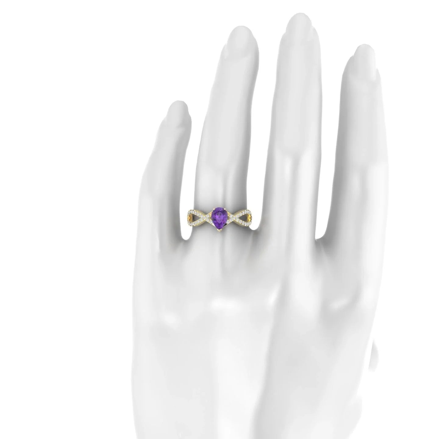 Haze | 18k Yellow Gold 7 x 5 mm Pear Amethyst Ring