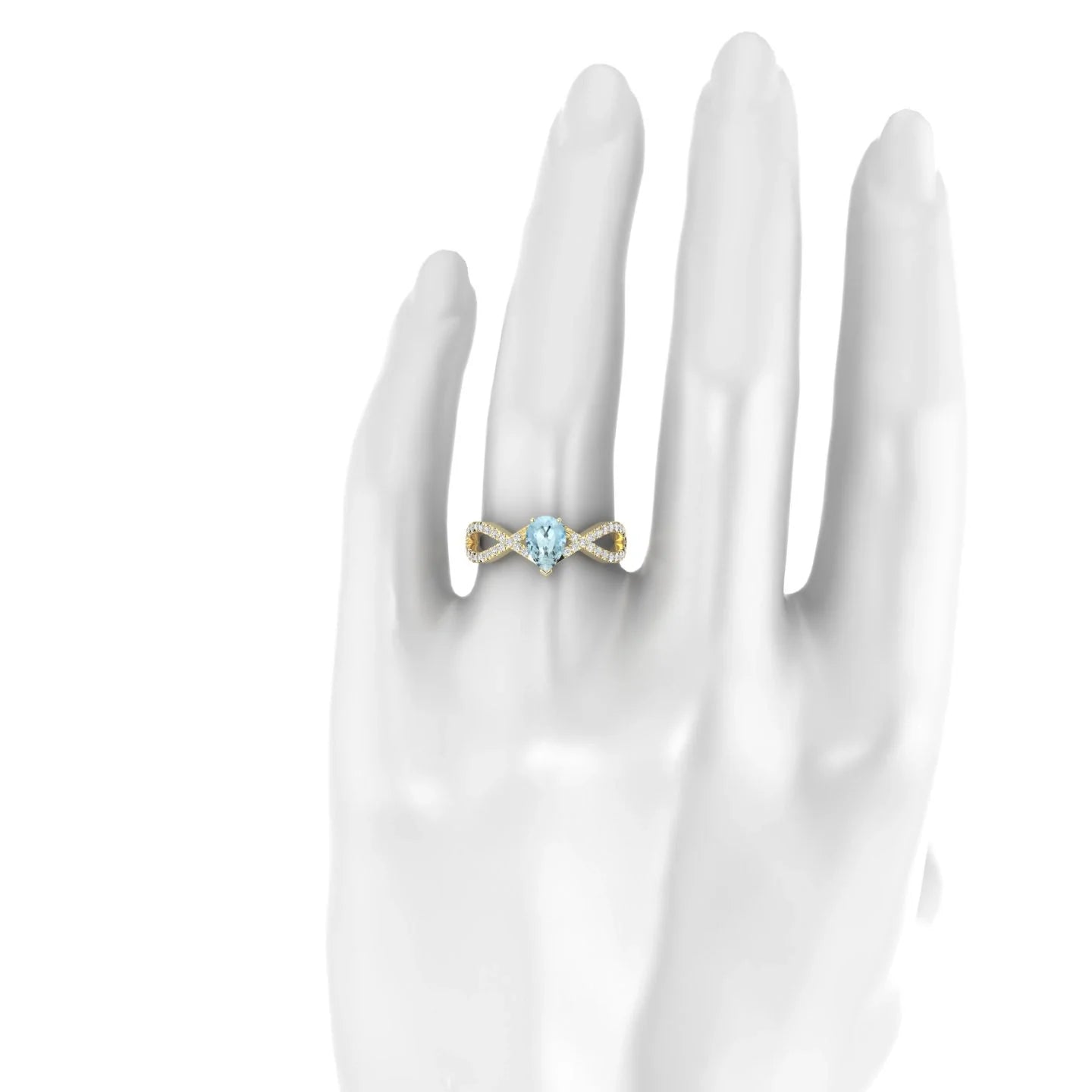 Haze | 18k Yellow Gold 7 x 5 mm Pear Aquamarine Ring