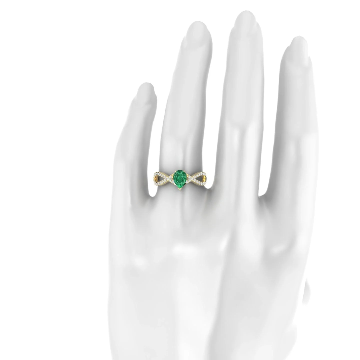 Haze | 18k Yellow Gold 7 x 5 mm Pear Emerald Ring