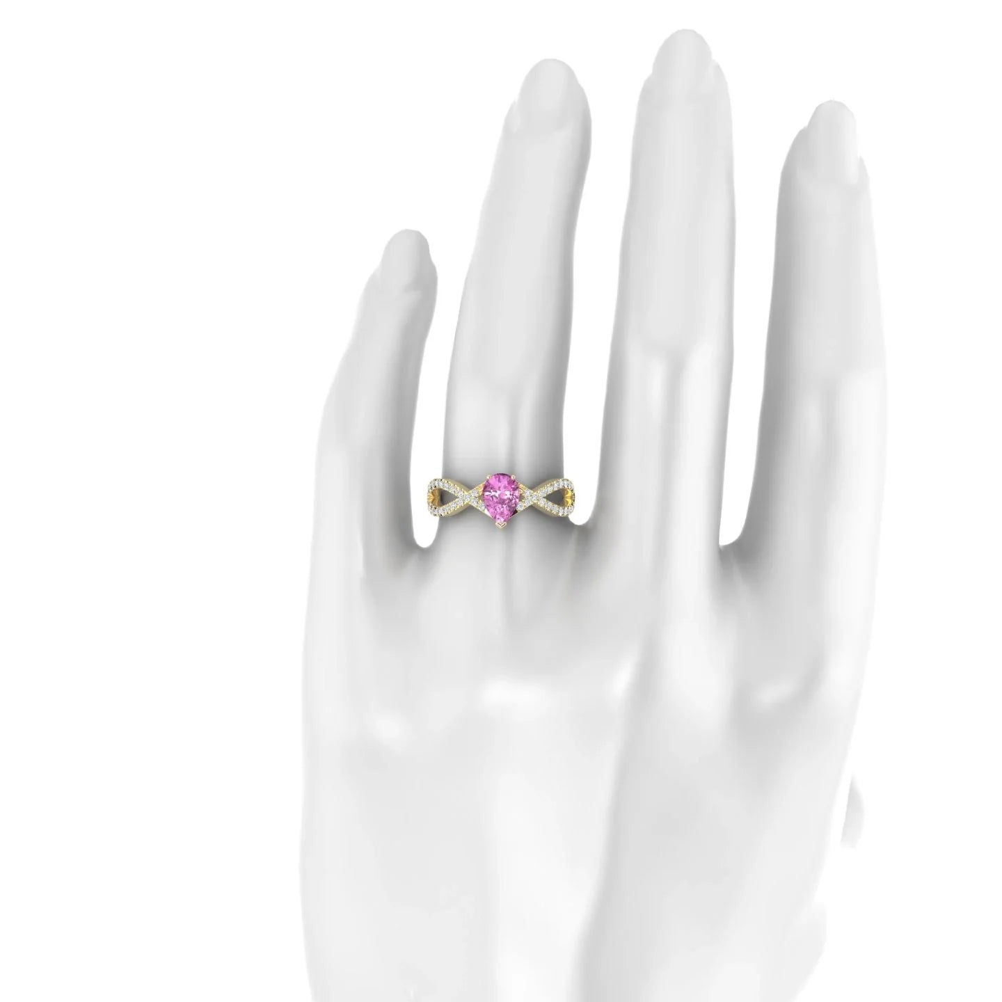 Haze | 18k Yellow Gold 7 x 5 mm Pear Pink Sapphire Ring