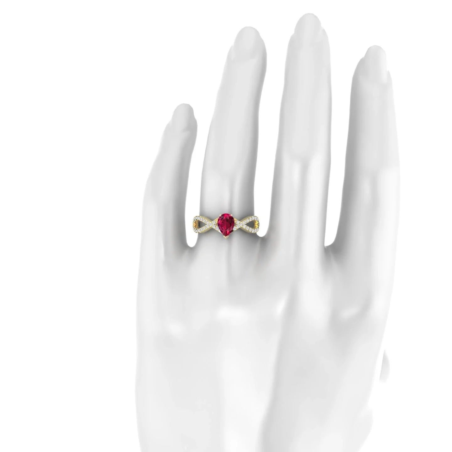 Haze | 18k Yellow Gold 7 x 5 mm Pear Ruby Ring