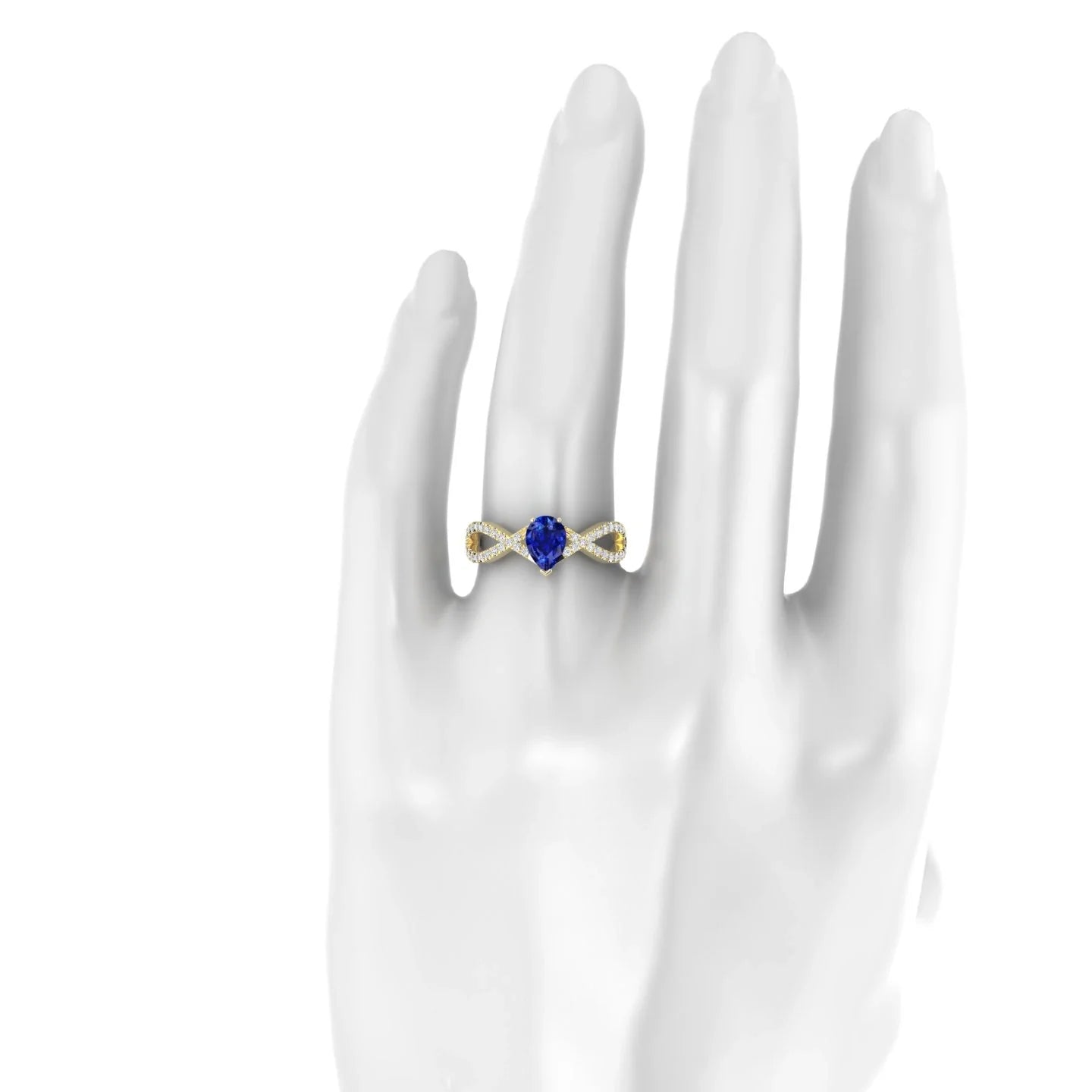 Haze | 18k Yellow Gold 7 x 5 mm Pear Sapphire Ring