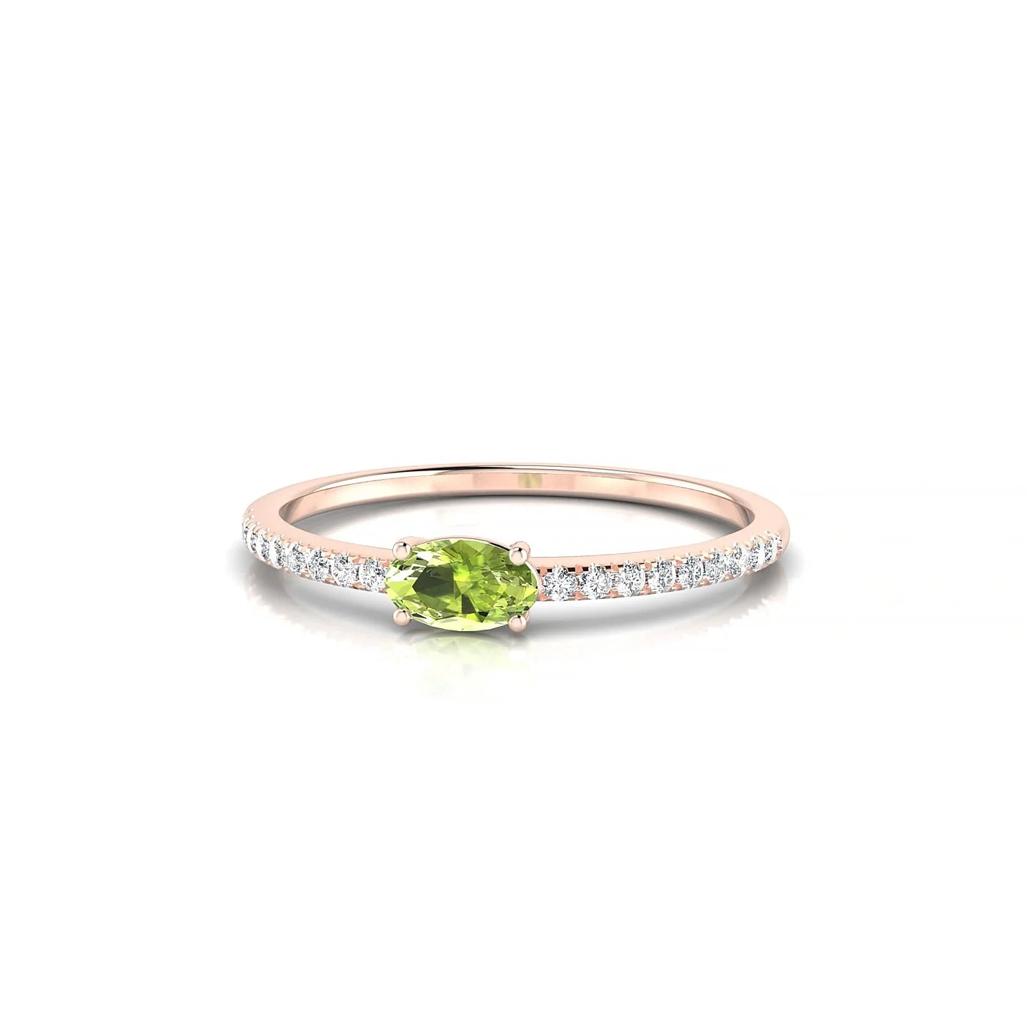 Horizon | 18k Rose Gold 5 x 3 mm Oval Peridot Ring