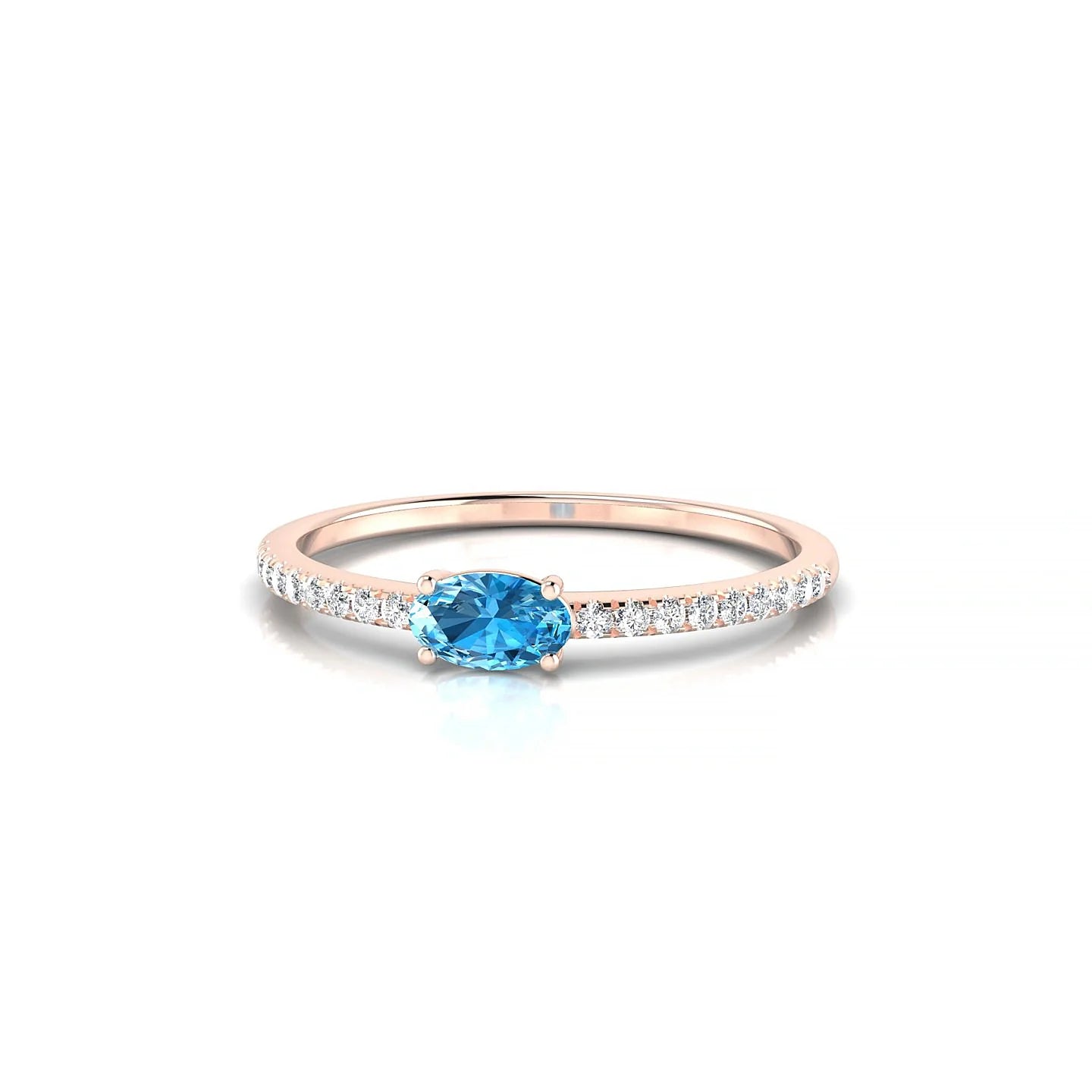 Horizon | 18k Rose Gold 5 x 3 mm Oval Topaz Ring