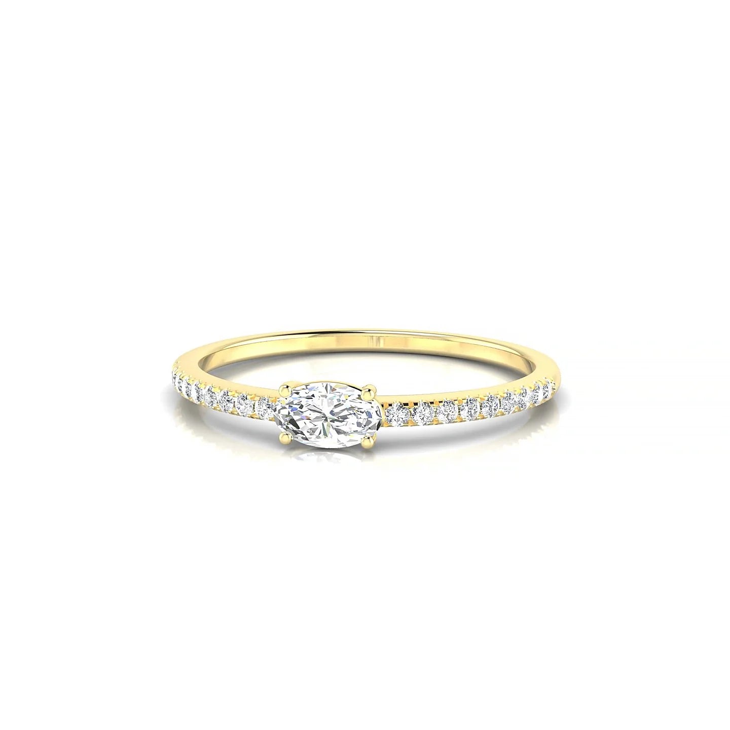 Horizon | 18k Yellow Gold 5 x 3 mm Oval Diamond Ring