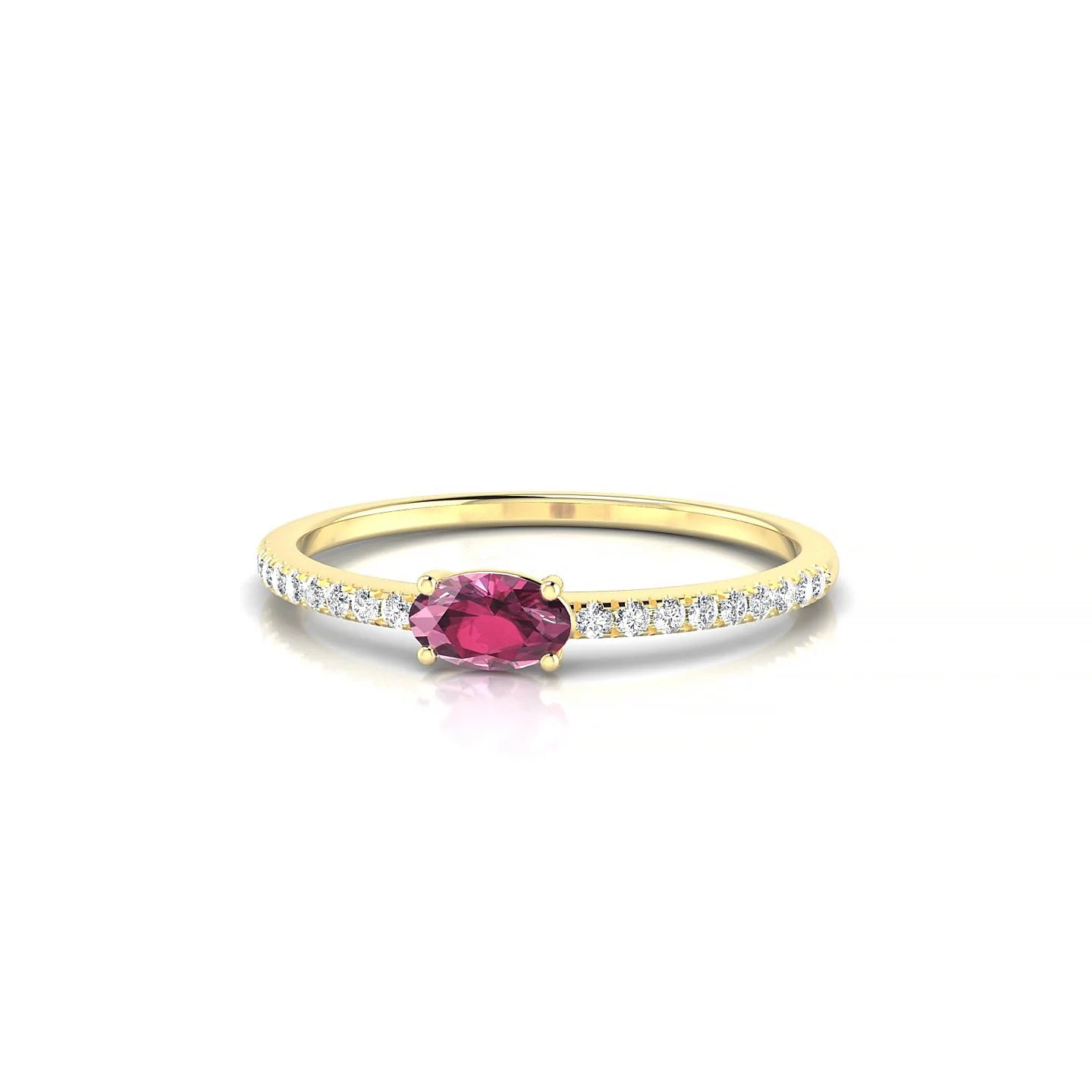 Horizon | 18k Yellow Gold 5 x 3 mm Oval Rhodolite Ring