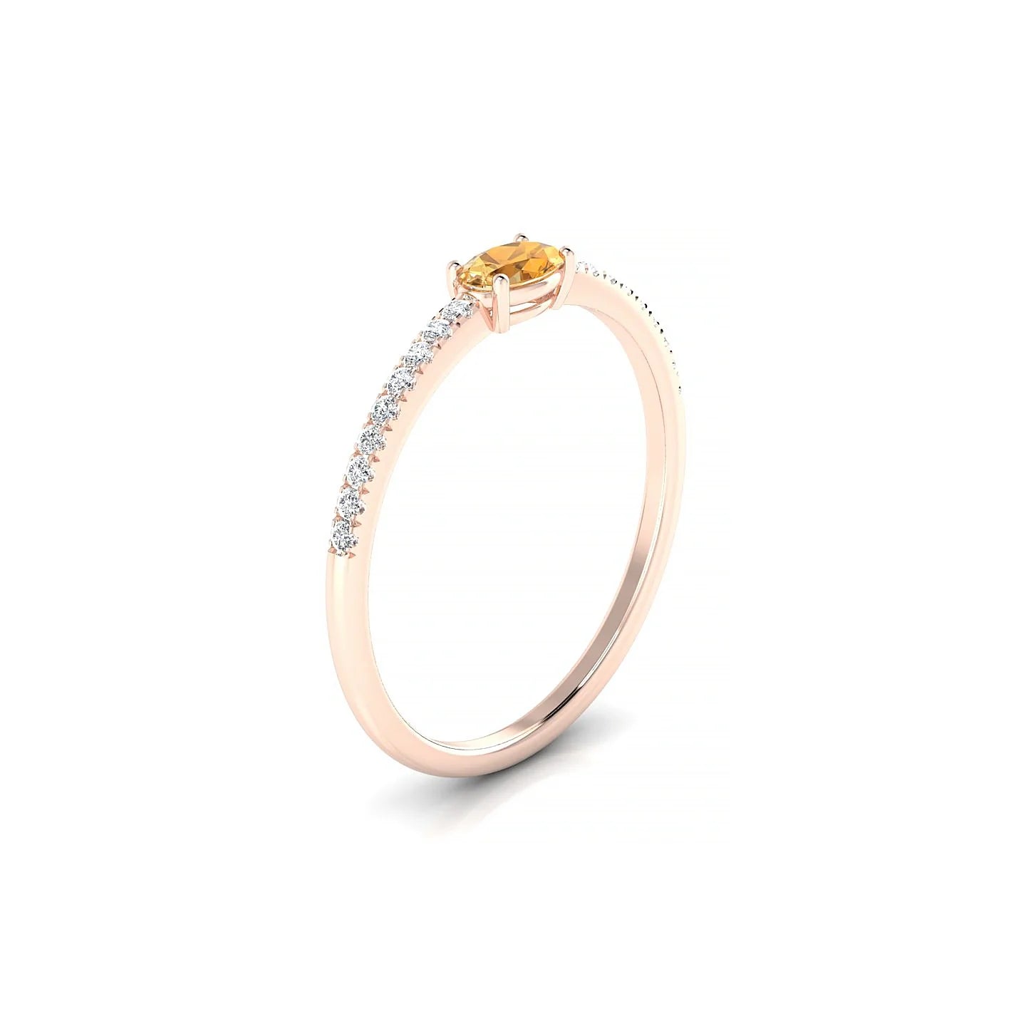 Horizon | 18k Rose Gold 5 x 3 mm Oval Citrine Ring