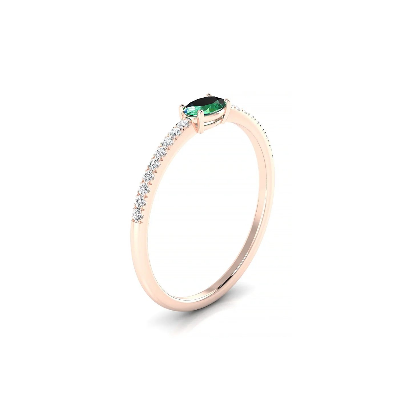 Horizon | 18k Rose Gold 5 x 3 mm Oval Emerald Ring
