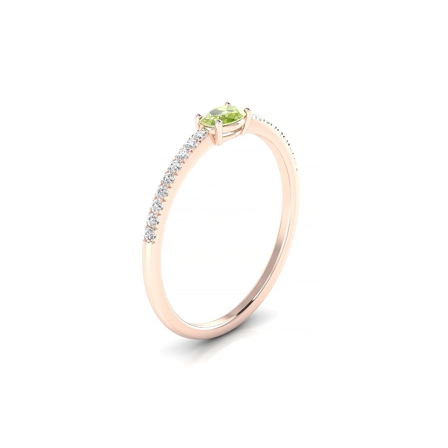Horizon | 18k Rose Gold 5 x 3 mm Oval Peridot Ring
