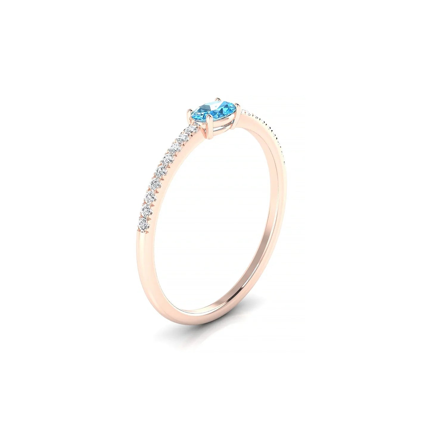 Horizon | 18k Rose Gold 5 x 3 mm Oval Topaz Ring
