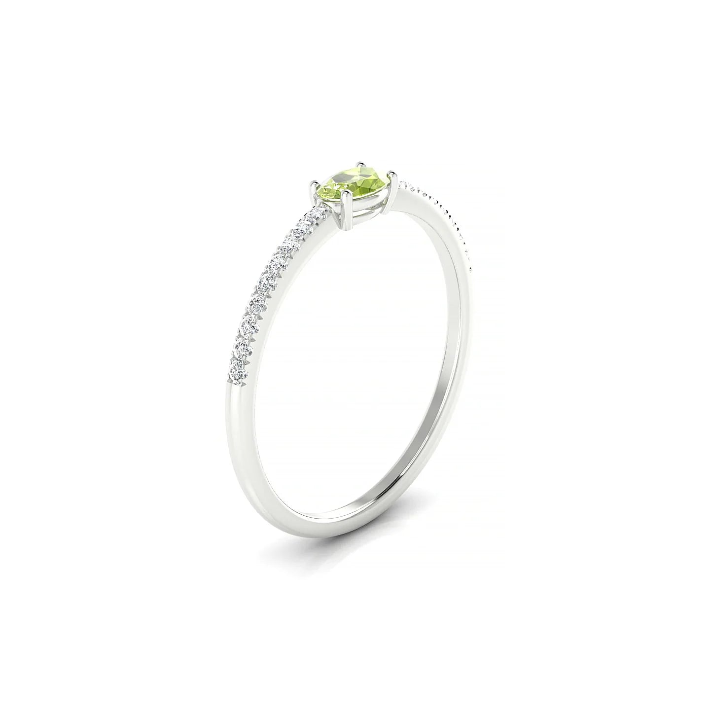 Horizon | 18k White Gold 5 x 3 mm Oval Peridot Ring
