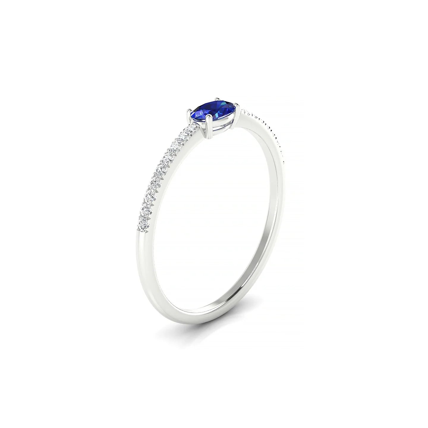Horizon | 18k White Gold 5 x 3 mm Oval Sapphire Ring