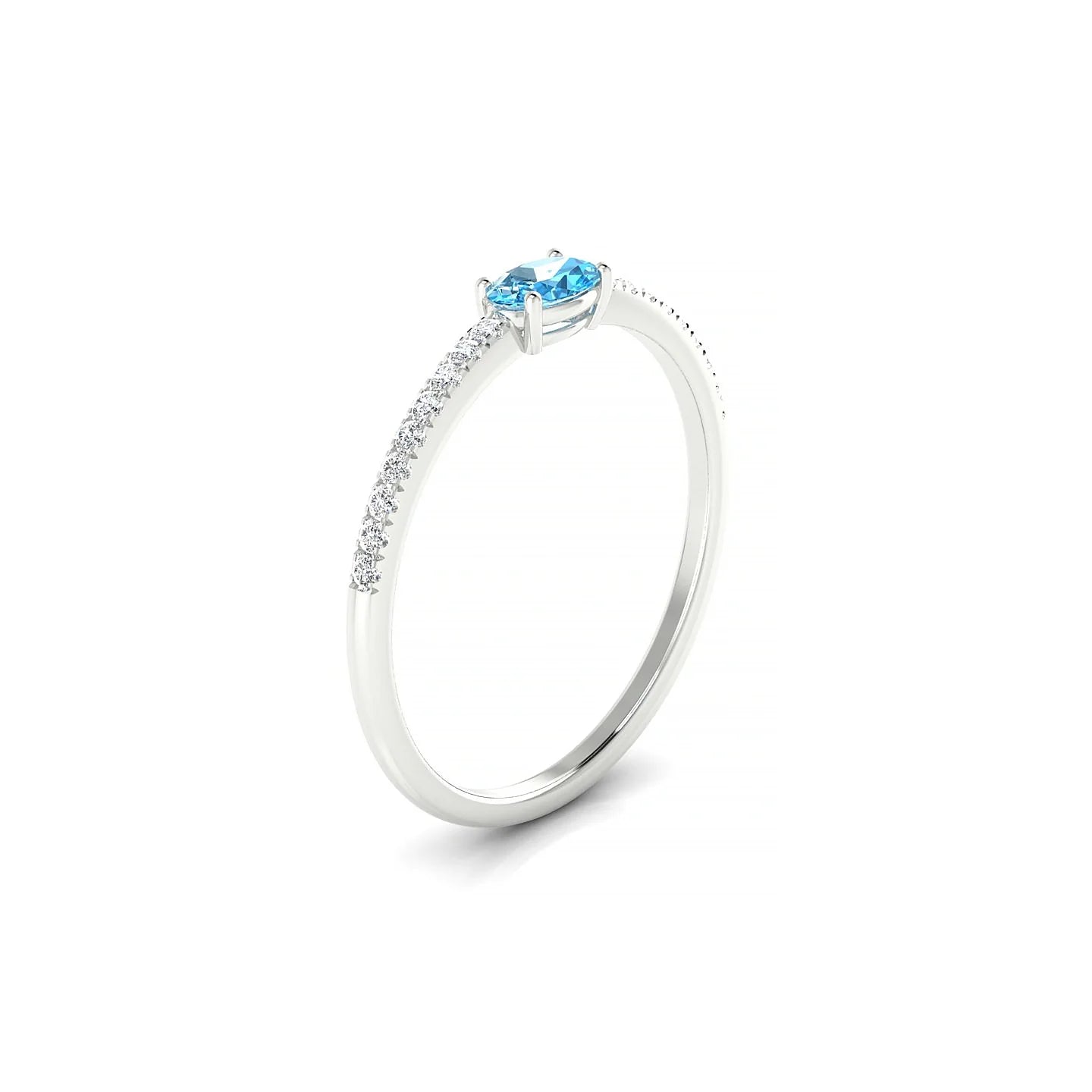 Horizon | 18k White Gold 5 x 3 mm Oval Topaz Ring