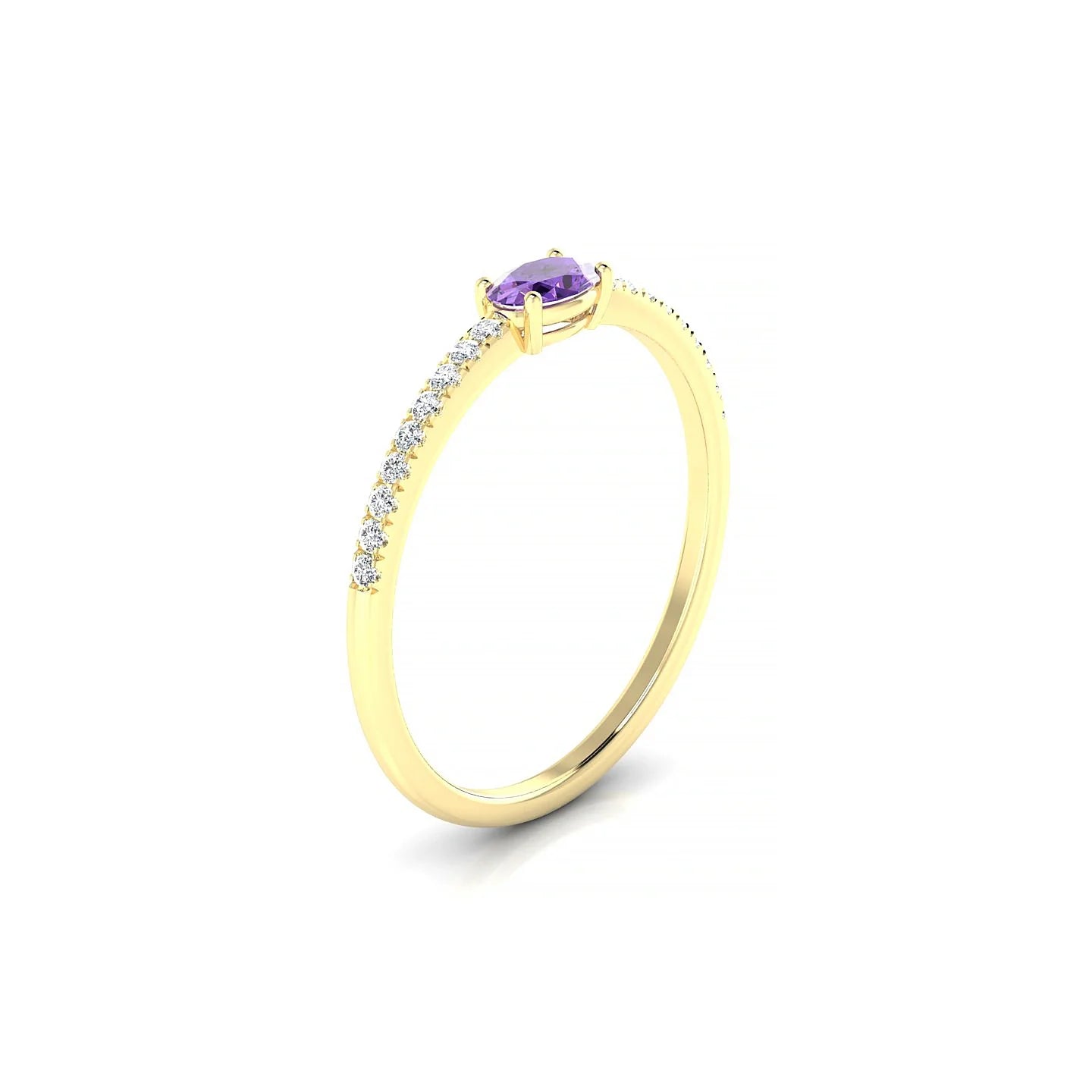 Horizon | 18k Yellow Gold 5 x 3 mm Oval Amethyst Ring