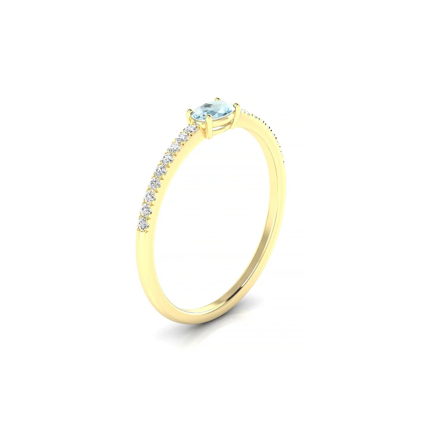 Horizon | 18k Yellow Gold 5 x 3 mm Oval Aquamarine Ring
