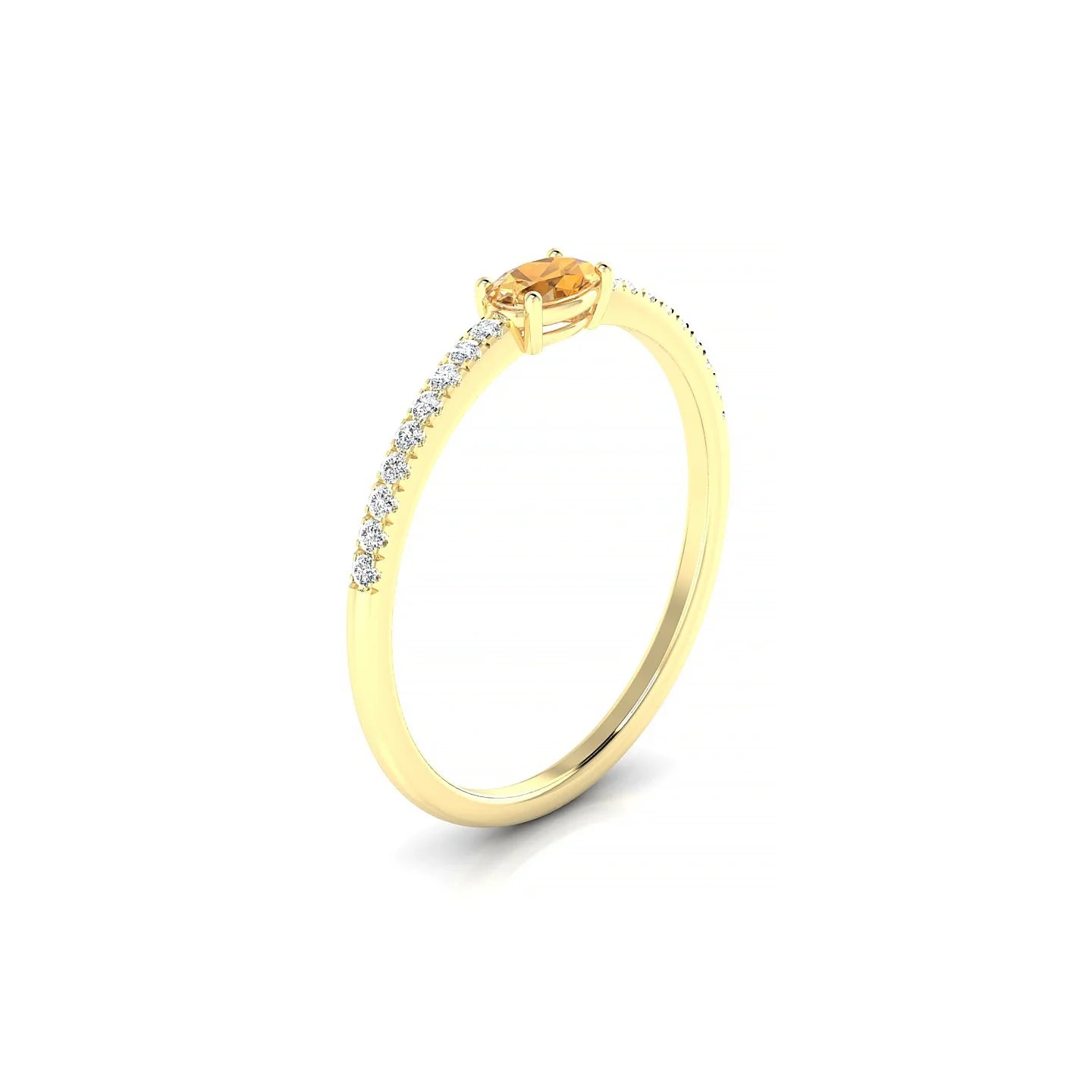 Horizon | 18k Yellow Gold 5 x 3 mm Oval Citrine Ring