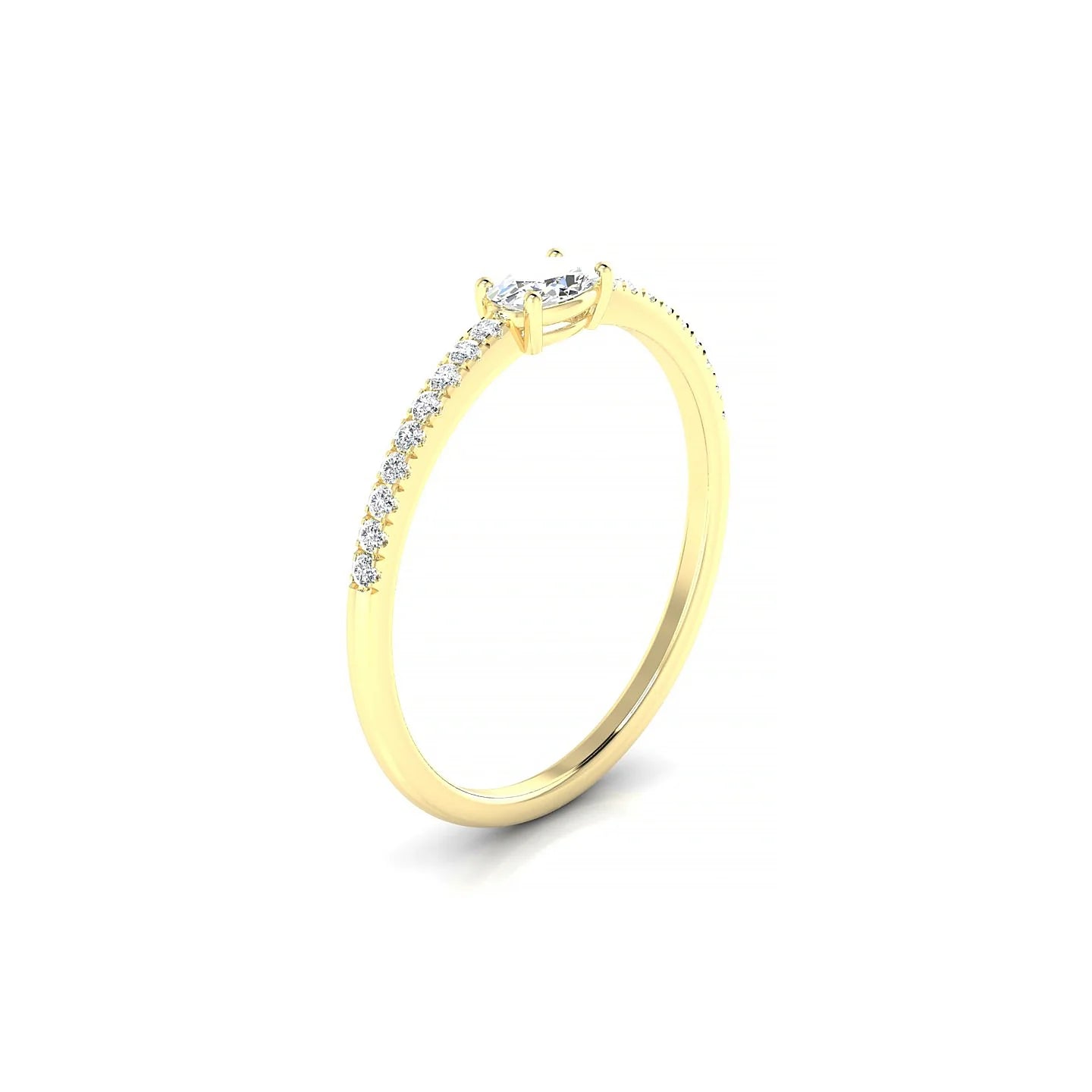 Horizon | 18k Yellow Gold 5 x 3 mm Oval Diamond Ring
