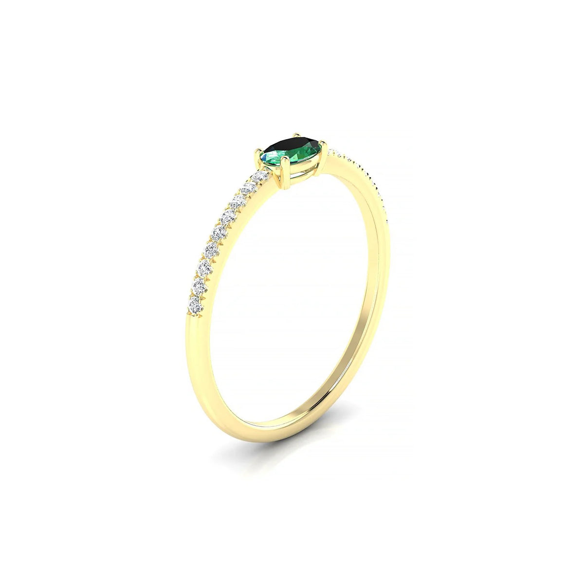 Horizon | 18k Yellow Gold 5 x 3 mm Oval Emerald Ring