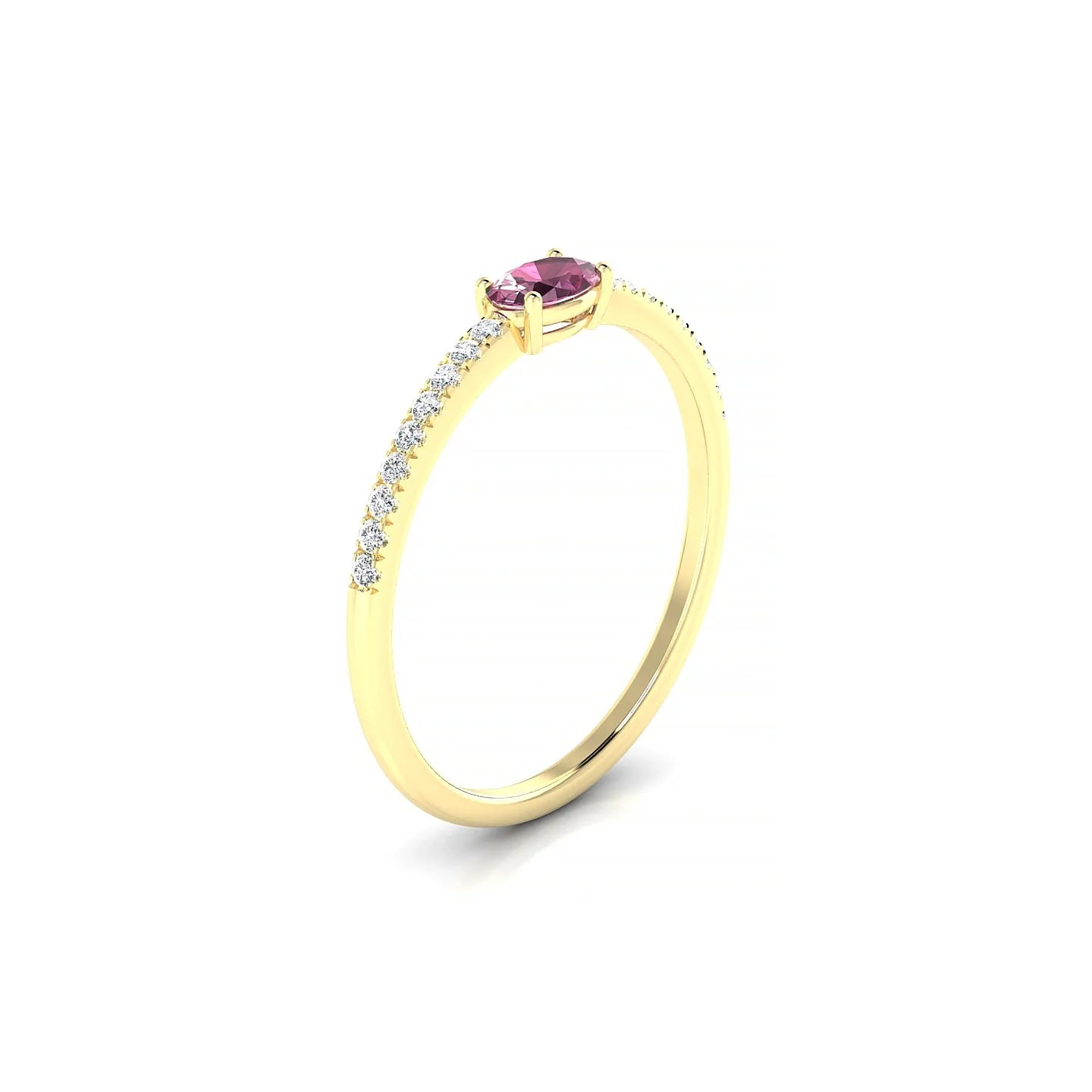 Horizon | 18k Yellow Gold 5 x 3 mm Oval Rhodolite Ring