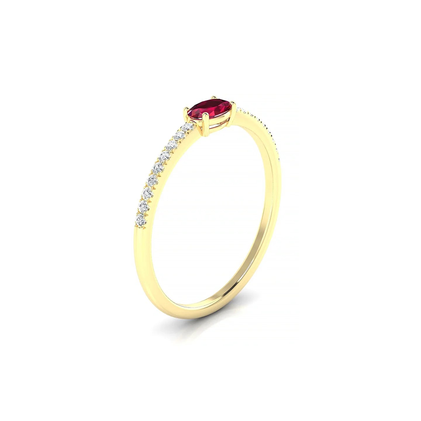 Horizon | 18k Yellow Gold 5 x 3 mm Oval Ruby Ring