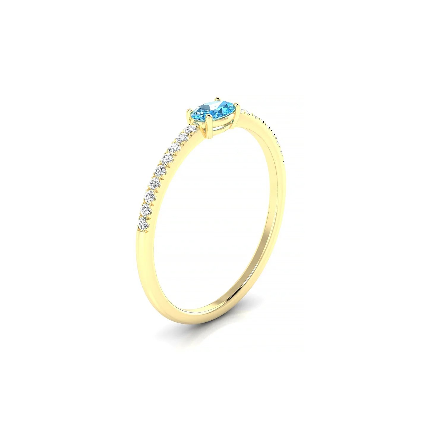 Horizon | 18k Yellow Gold 5 x 3 mm Oval Topaz Ring