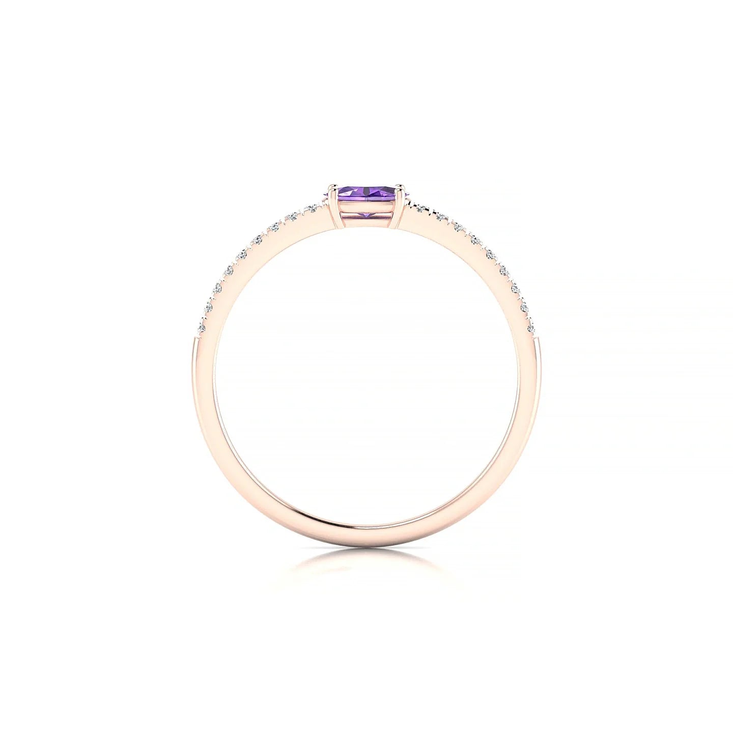 Horizon | 18k Rose Gold 5 x 3 mm Oval Amethyst Ring