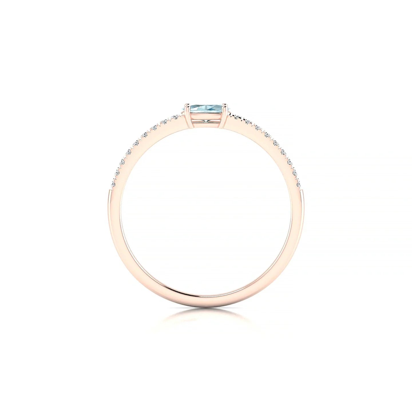 Horizon | 18k Rose Gold 5 x 3 mm Oval Aquamarine Ring