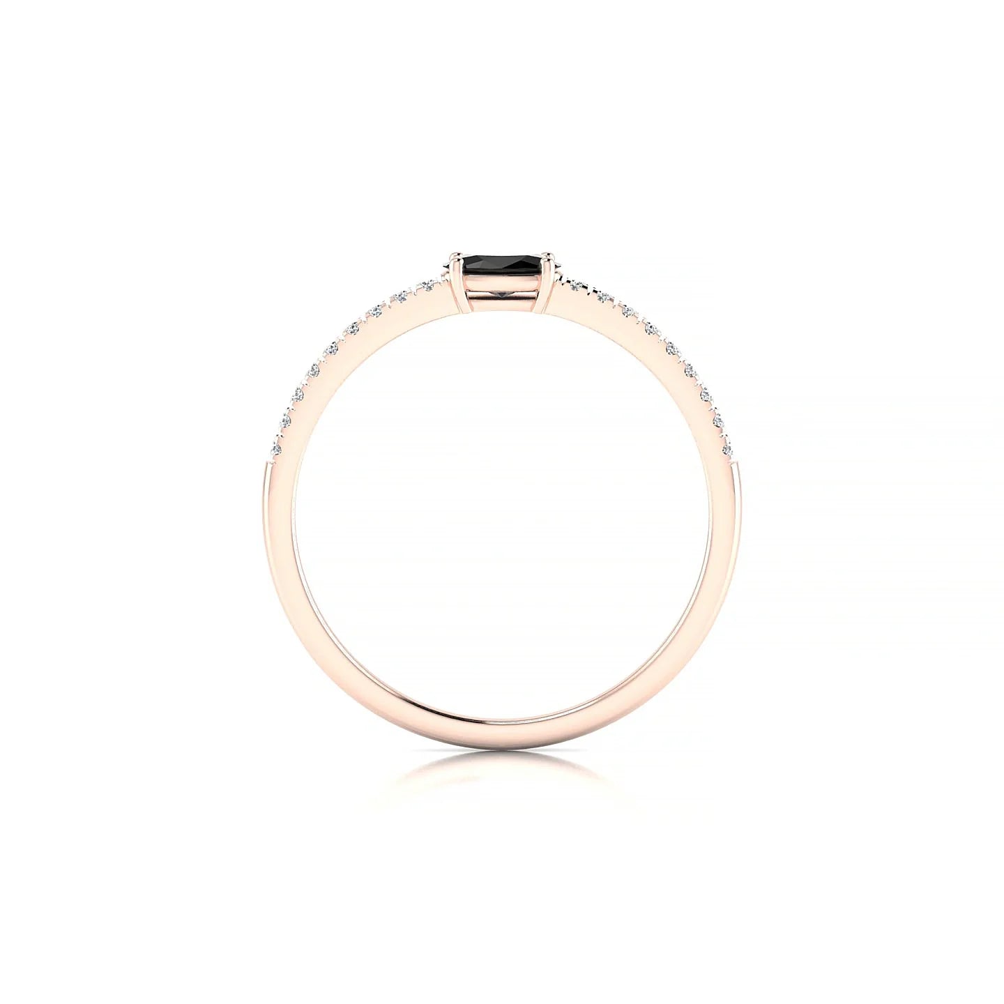 Horizon | 18k Rose Gold 5 x 3 mm Oval Black Diamond Ring