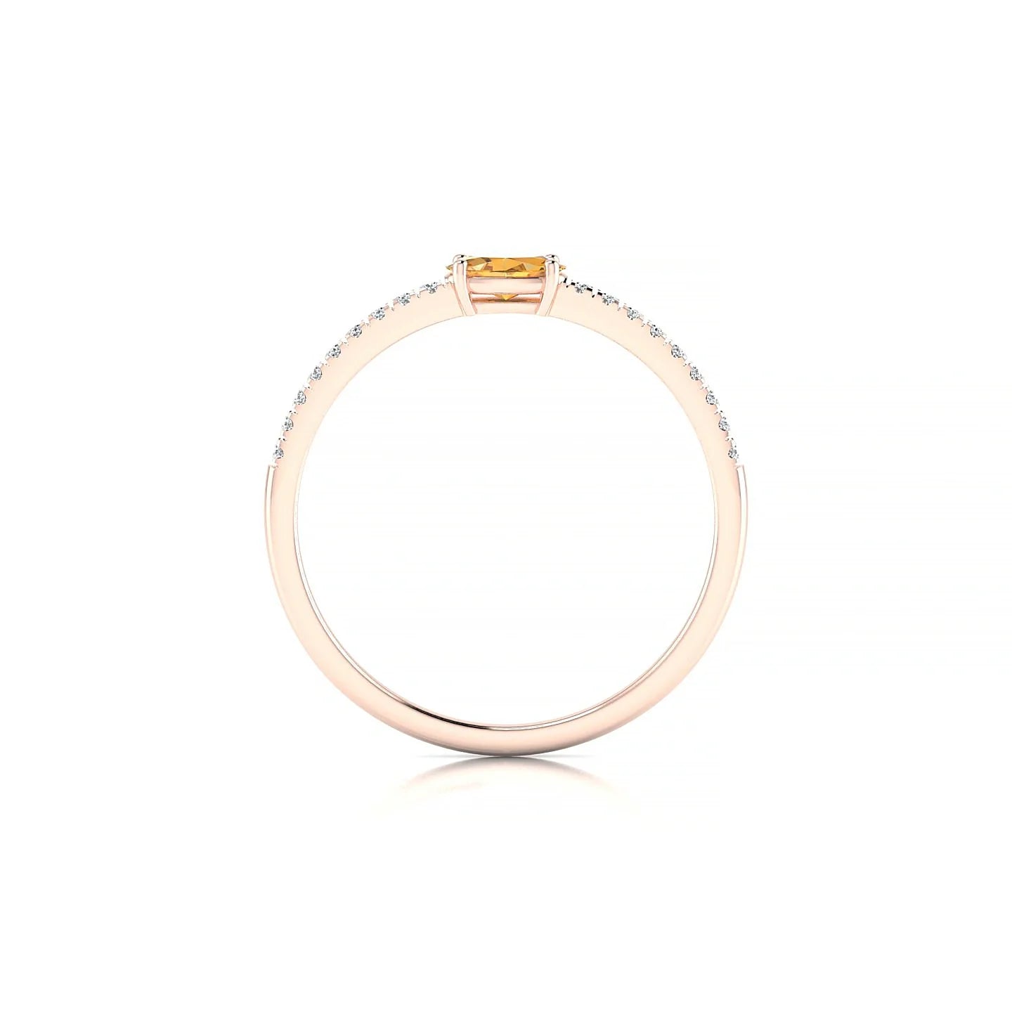 Horizon | 18k Rose Gold 5 x 3 mm Oval Citrine Ring