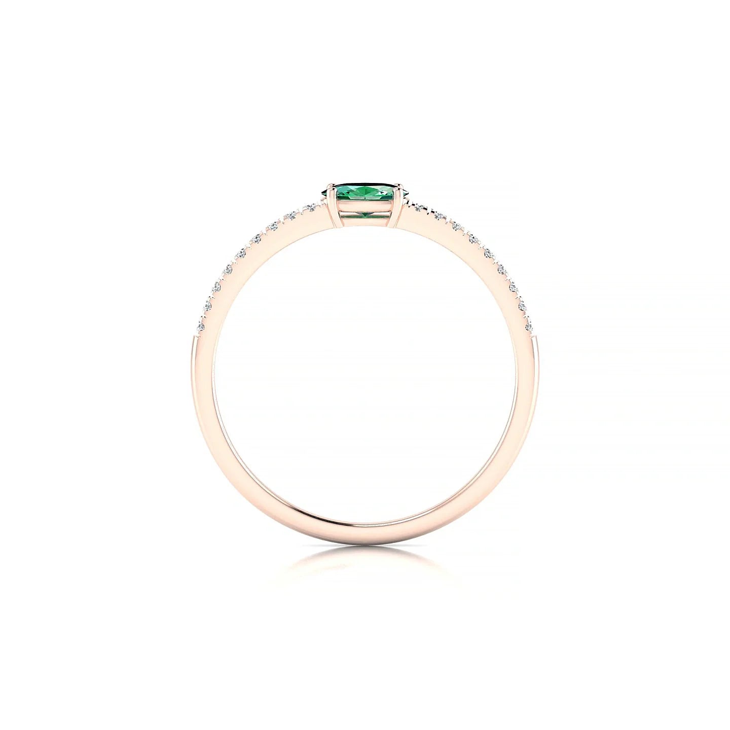 Horizon | 18k Rose Gold 5 x 3 mm Oval Emerald Ring