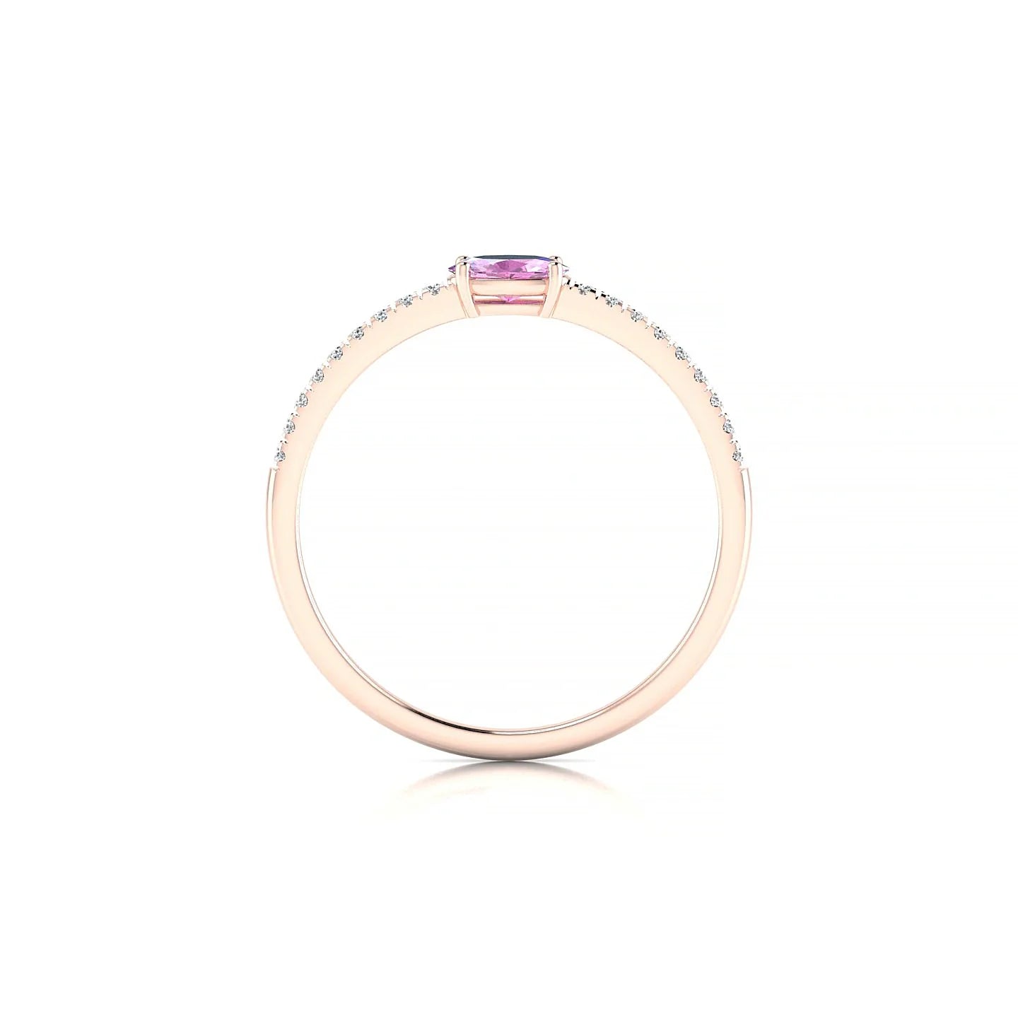 Horizon | 18k Rose Gold 5 x 3 mm Oval Pink Sapphire Ring