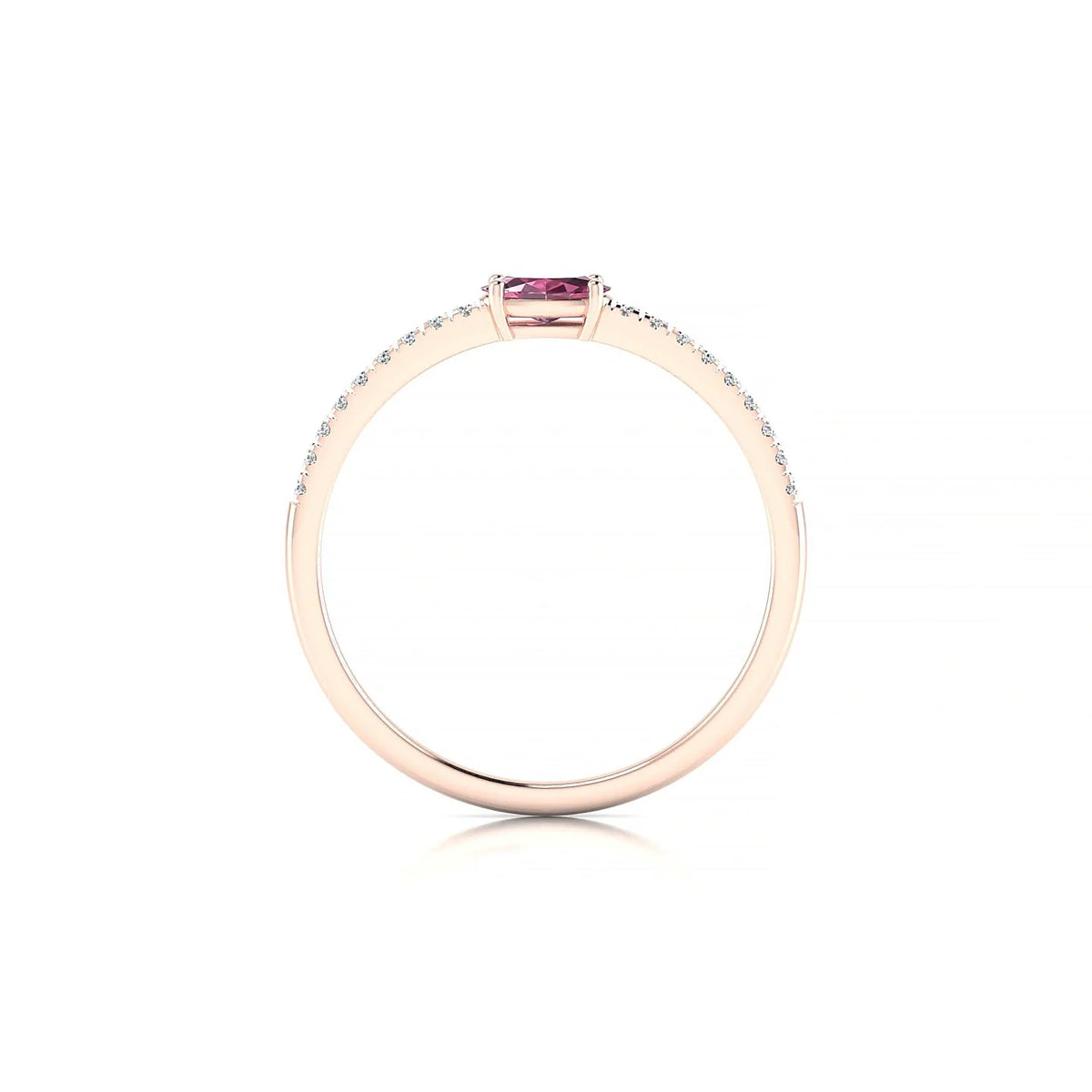 Horizon | 18k Rose Gold 5 x 3 mm Oval Rhodolite Ring