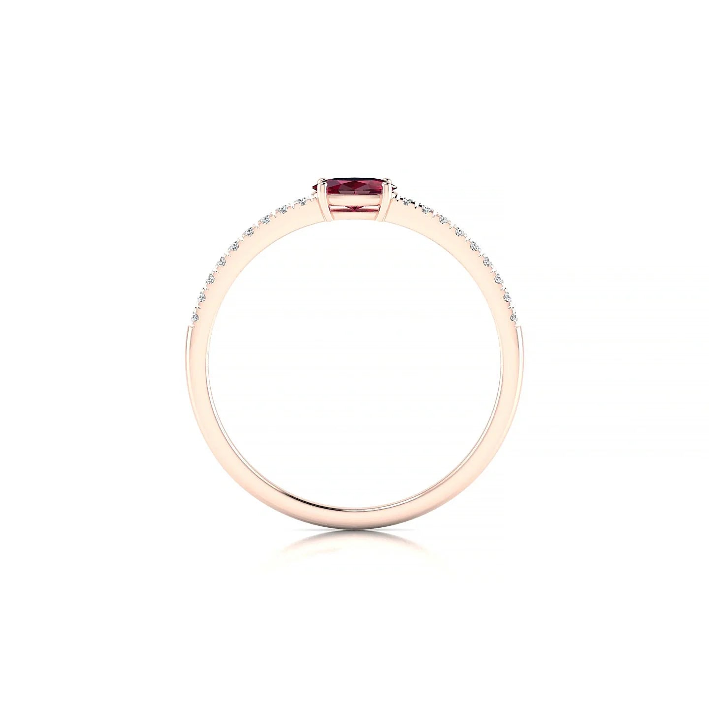 Horizon | 18k Rose Gold 5 x 3 mm Oval Ruby Ring