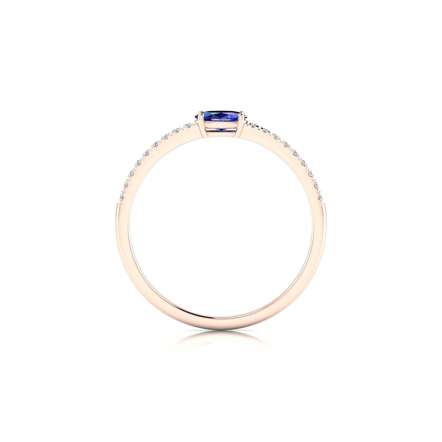 Horizon | 18k Rose Gold 5 x 3 mm Oval Sapphire Ring