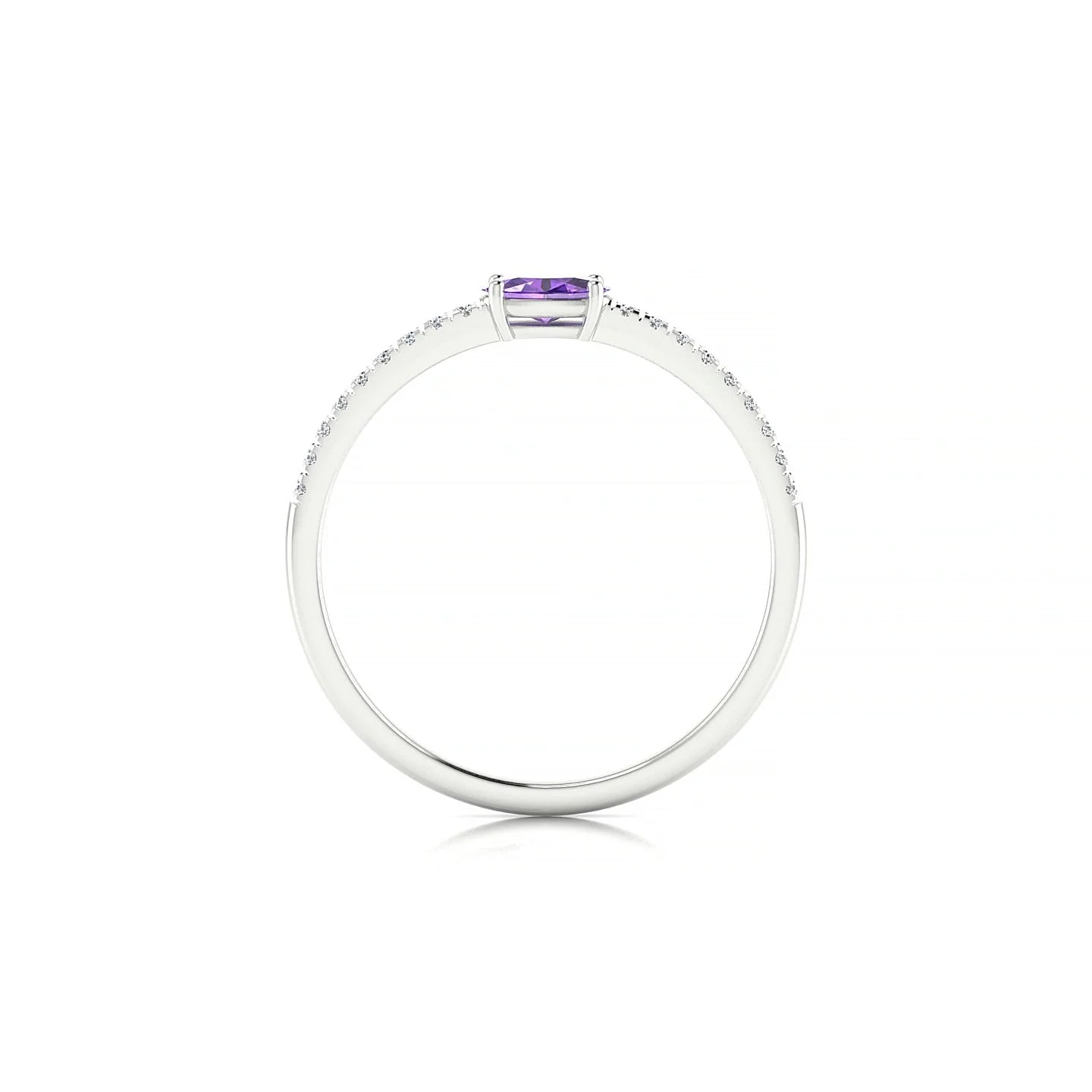 Horizon | 18k White Gold 5 x 3 mm Oval Amethyst Ring