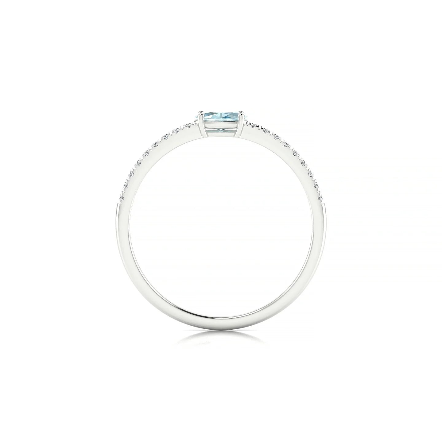 Horizon | 18k White Gold 5 x 3 mm Oval Aquamarine Ring