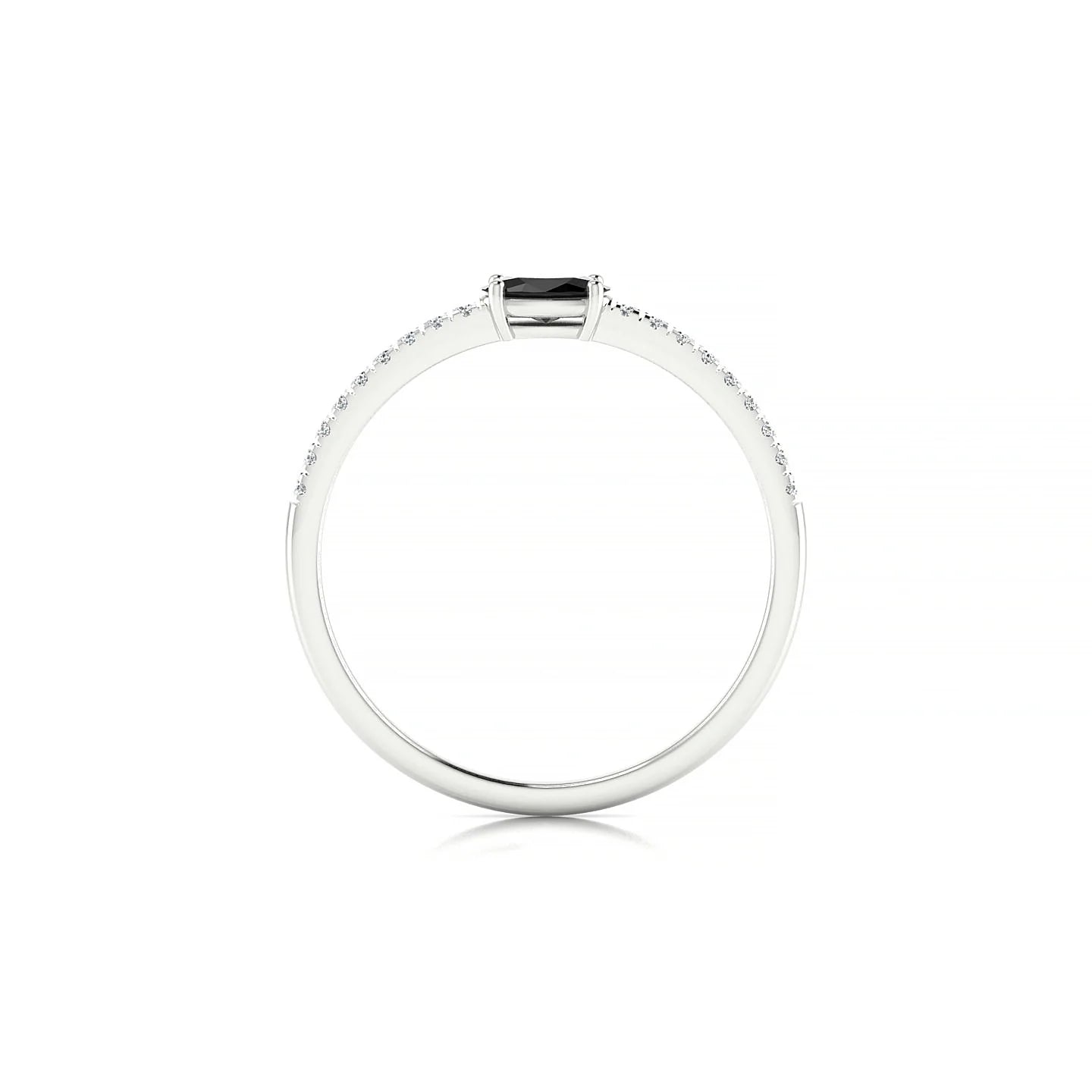 Horizon | 18k White Gold 5 x 3 mm Oval Black Diamond Ring