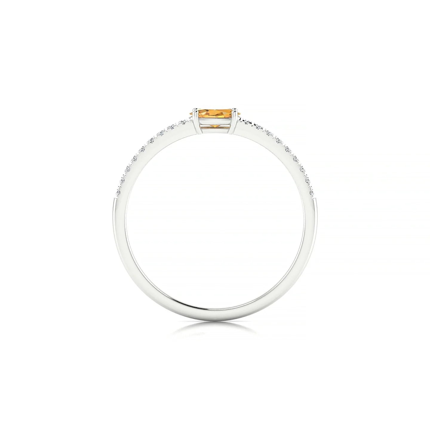 Horizon | 18k White Gold 5 x 3 mm Oval Citrine Ring